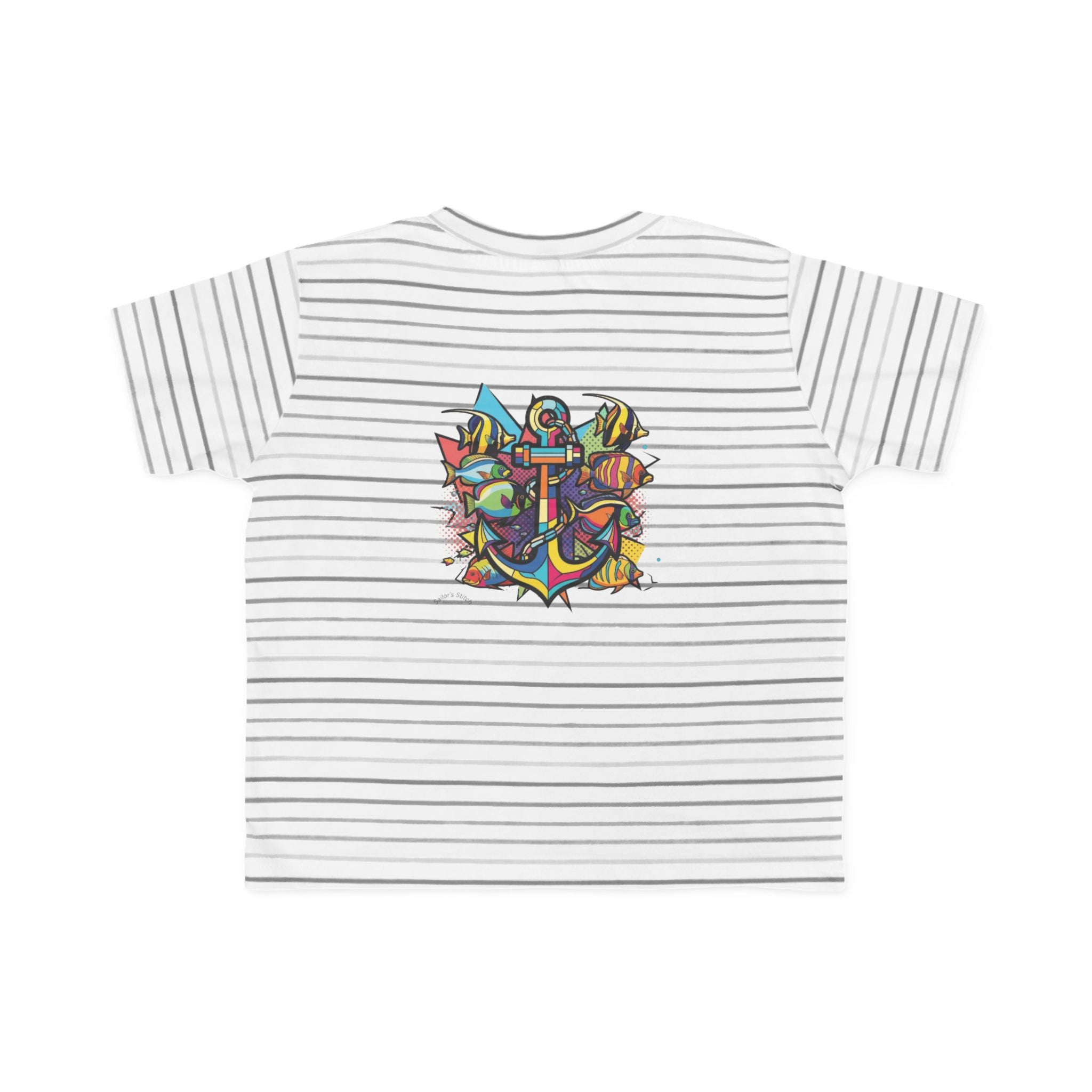 Pop Art Anchor & Fish Themed Toddler Tee | Nautical Adventure Tee, Custom name option, Youth tee, Toddler gift, Youth Sailor gift