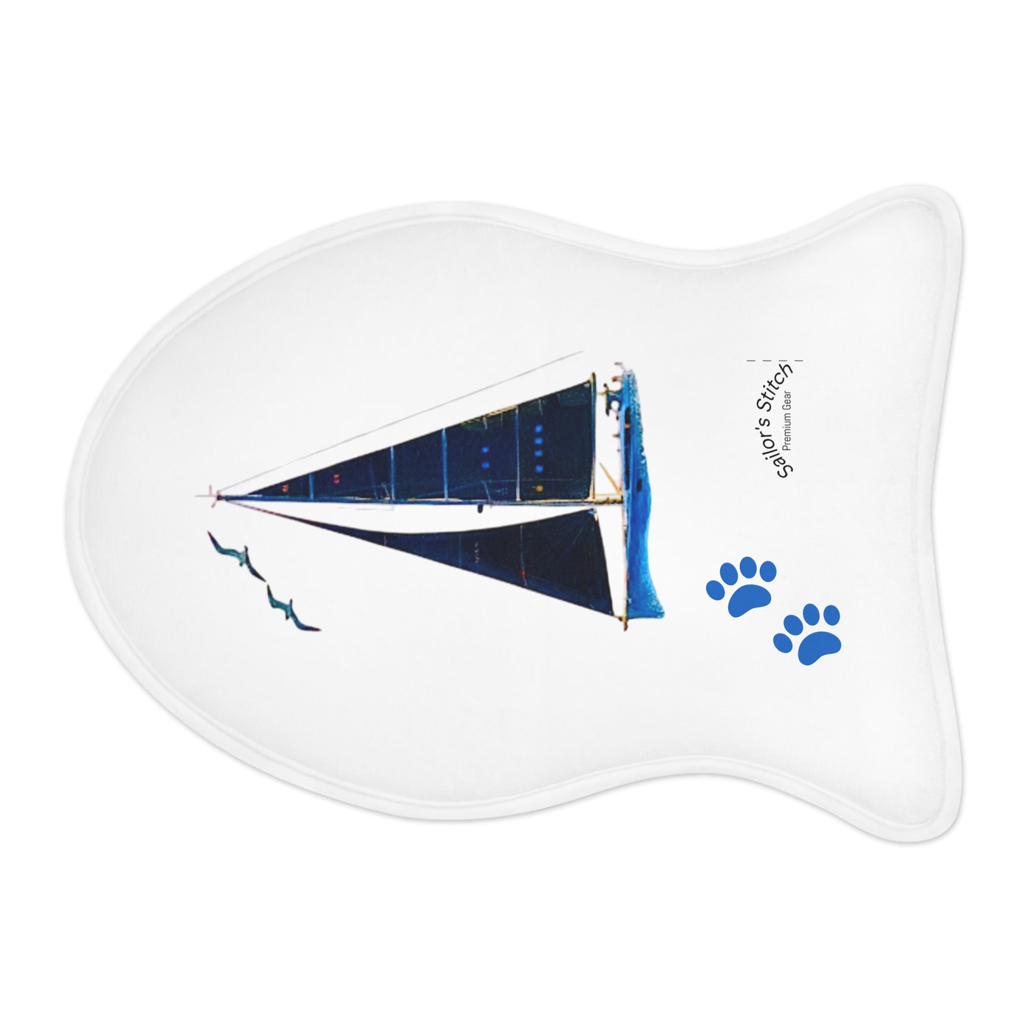 Yacht Design Pet Feeding Mat personalisable with pet name, Nautical pet accessories
