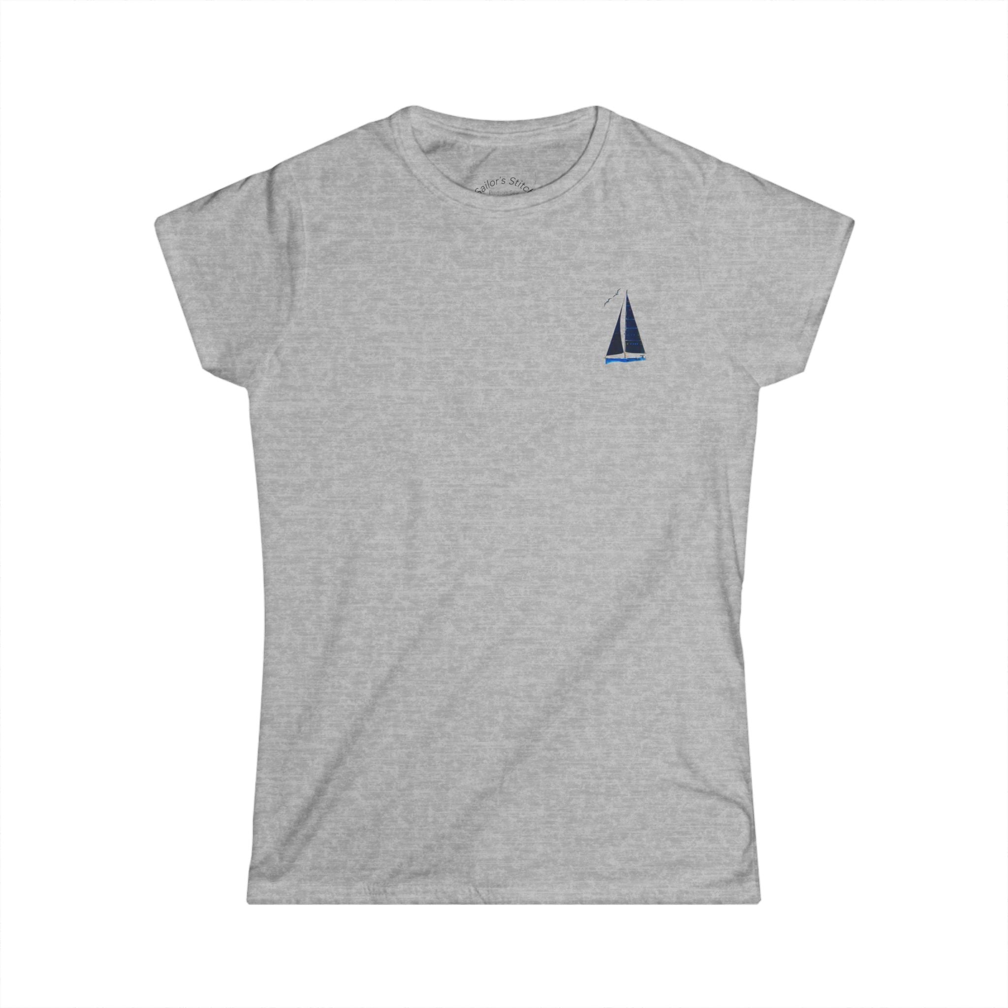 Sailors Stitch Women's Softstyle Yacht Design Sailing Tee - customisation option