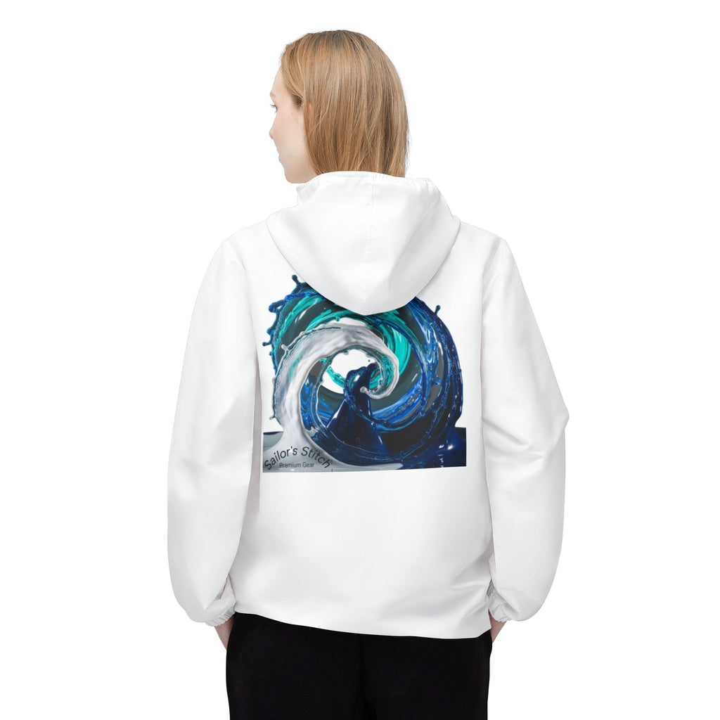 Jacket. Sailors Stitch White Windbreaker, Customisable Name, Nautical Outerwear, Lightweight Coat, Sailboat Apparel, Boating Gear