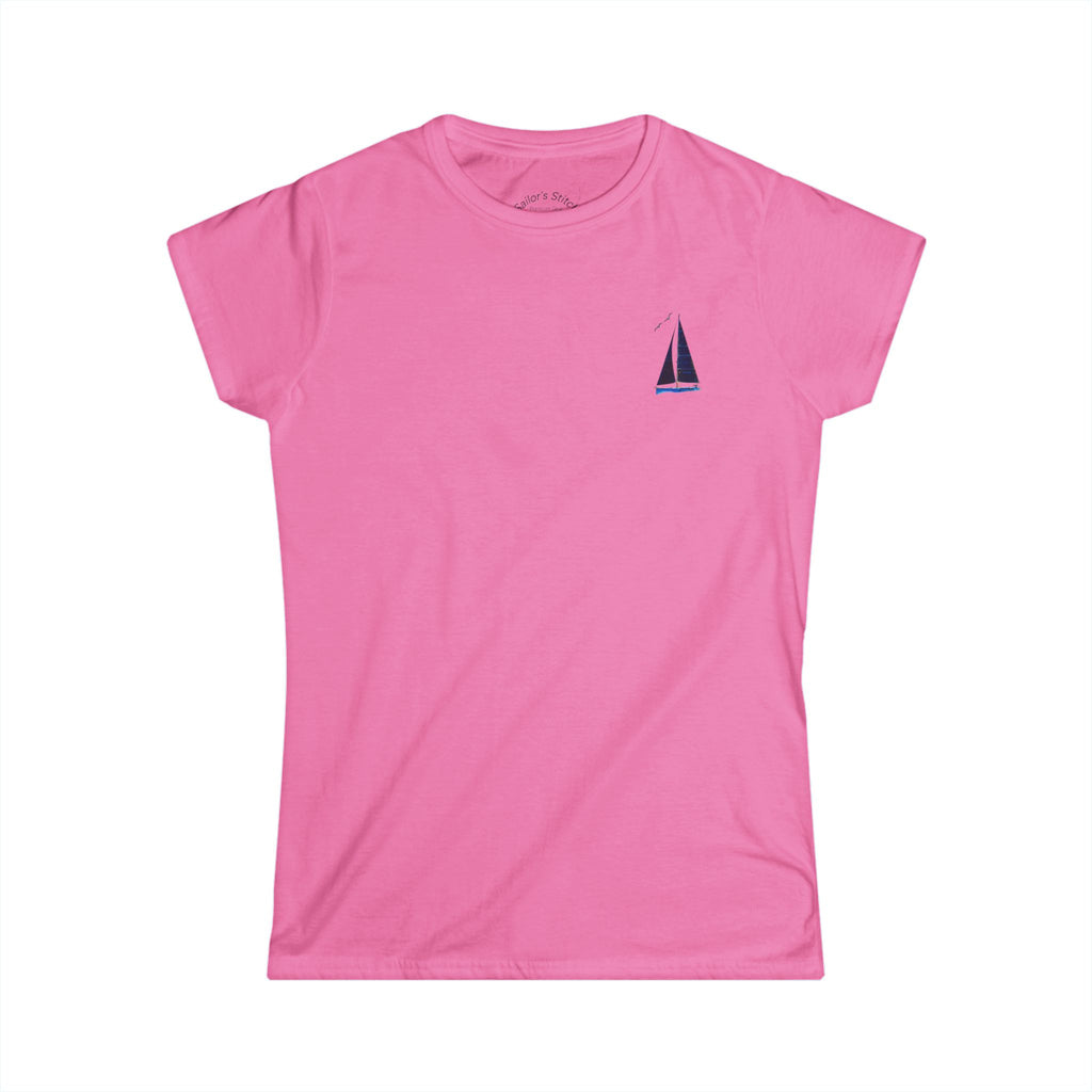 Sailors Stitch Women's Softstyle Yacht Design Sailing Tee - customisation option