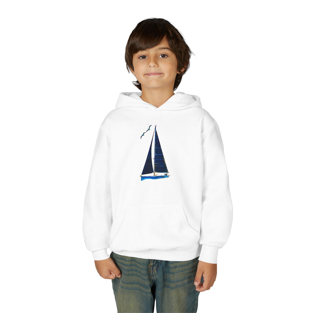 Yacht Wave Heavy Blend Hoodie - Nautical Sweatshirt for Ocean Lovers, Custom name option, Sailors, Sea Enthusiasts - Boat apparel, Jumper, Maritime Pullover,