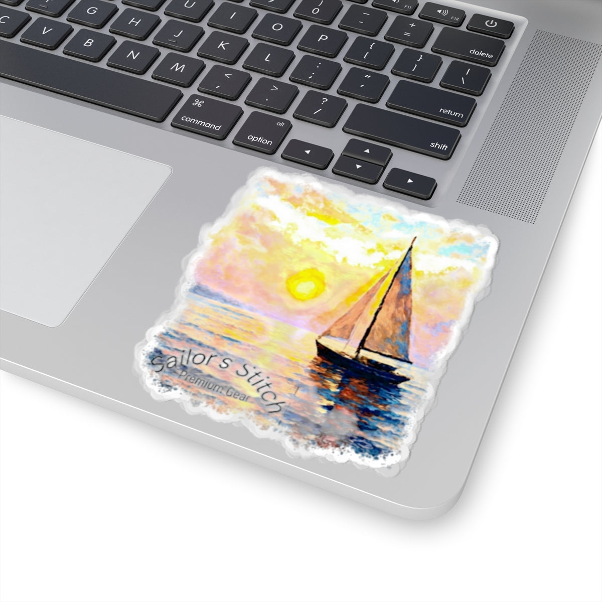 Personalisable Sailing Yacht Kiss-Cut Stickers | Ocean Vibe Decor | Laptop Decals, Nautical accessories, Watercolor Art, Boho Style