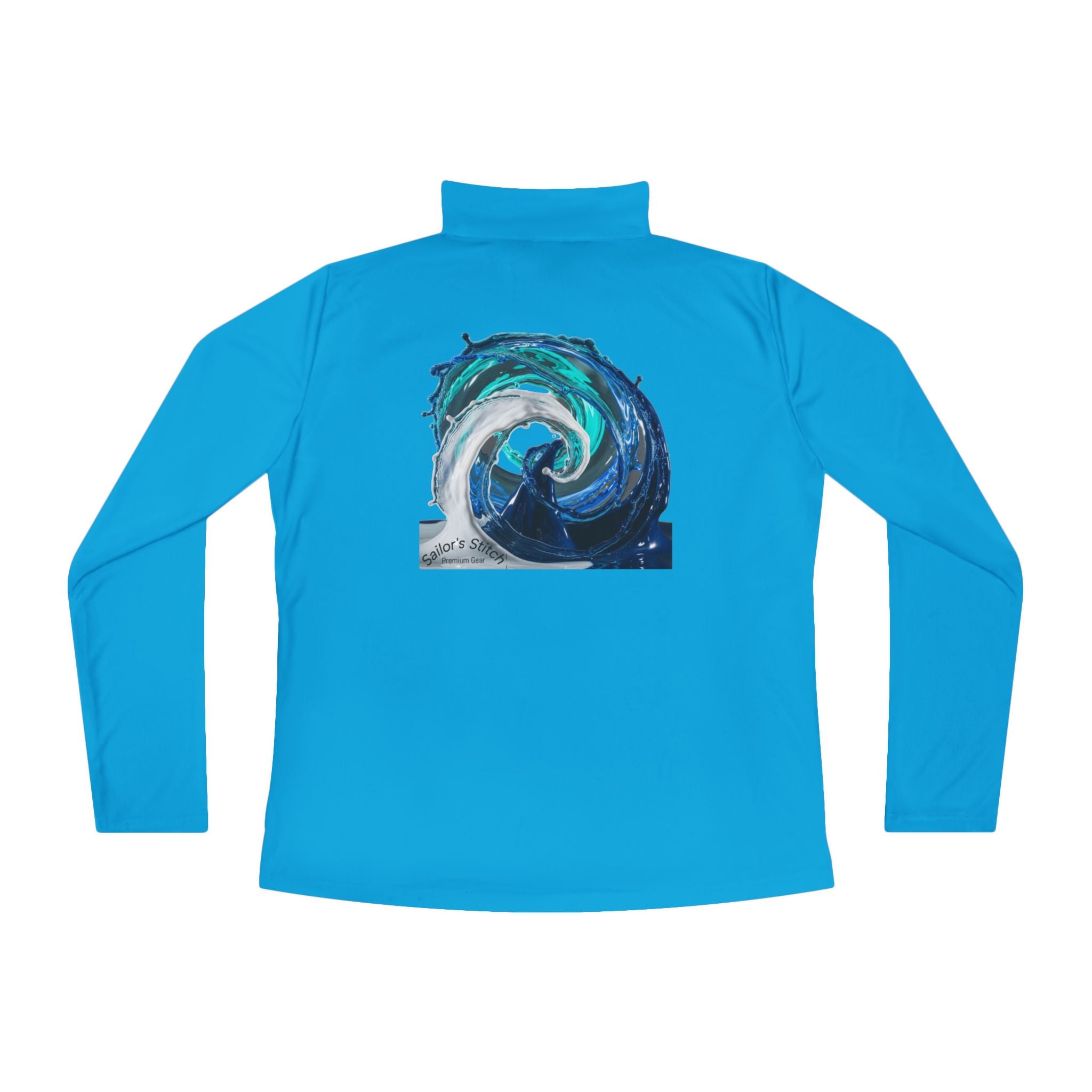 Sailing Wave Quarter-Zip Pullover, Casual Layering Top, Perfect for Sailing, Outdoor Adventures, Gift for Her, Stylish Activewear, Sailing apparel