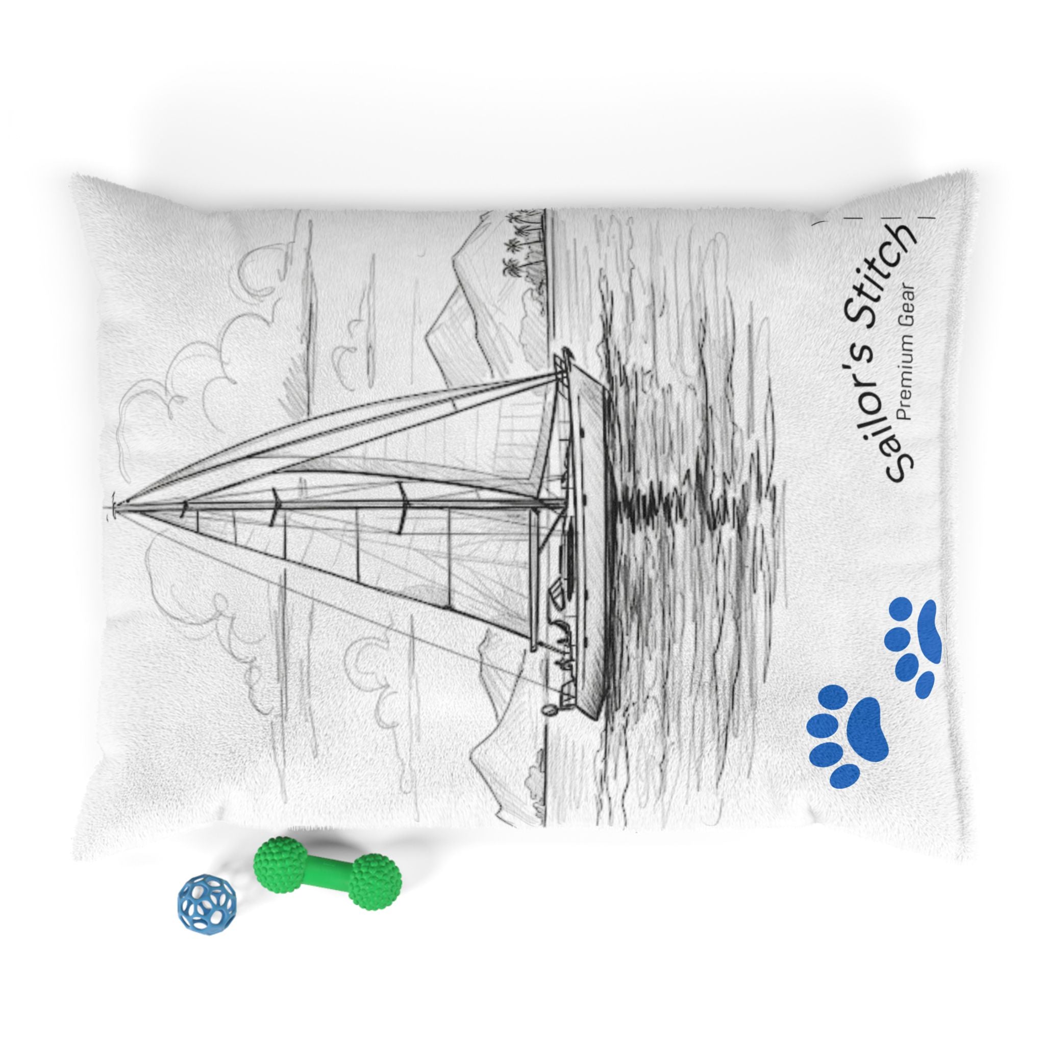 Sailing Pet Bed Nautical Dog Cat Pillow, Customisable option, Pet Furniture for Home, Marine Lovers, Gift for Animal Lovers, Pet Accessories