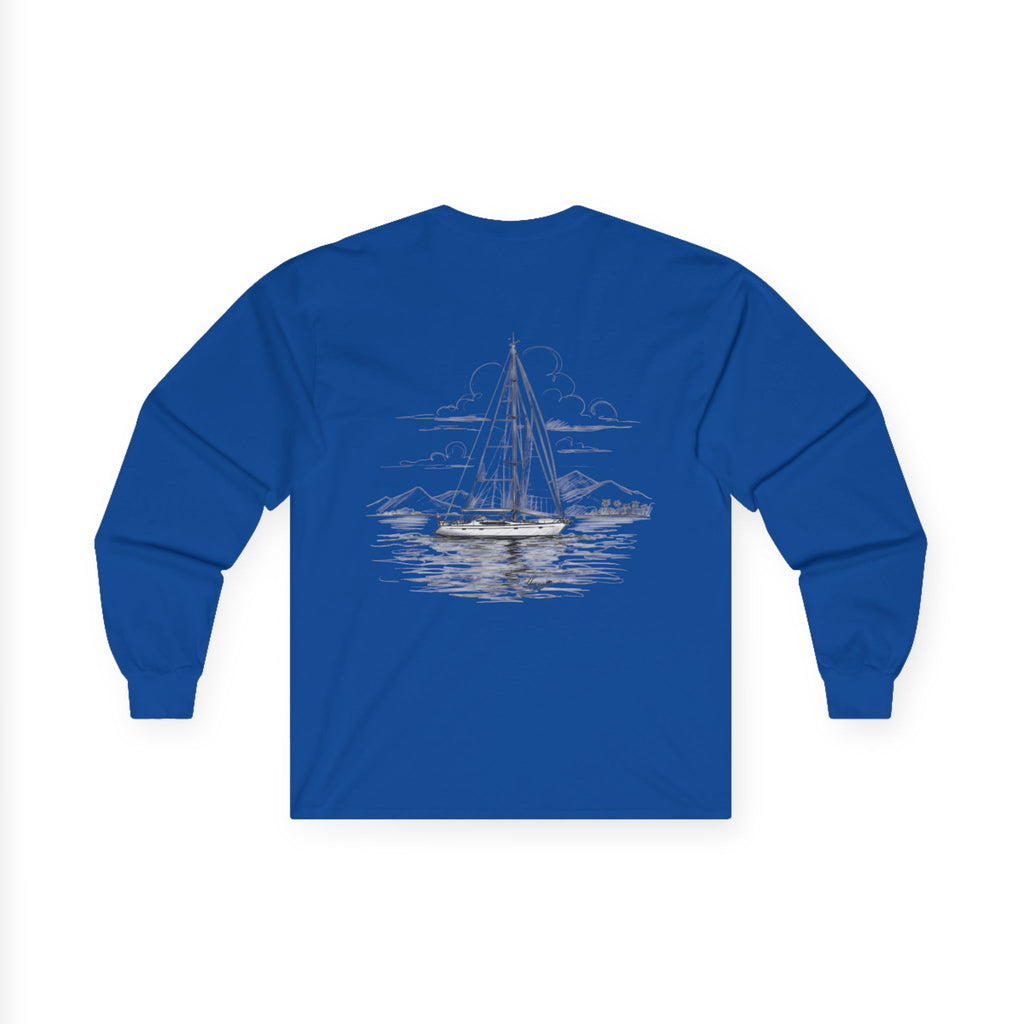 Vintage Feel Eco Sailing Sweatshirt, Yacht Design Vintage Feel Unisex Tee, Boat wear,  Sailing apparel,  Name customisation option, Ocean Lover Long Sleeve Shirt, Boat Captain Clothing, Sailboat Jumper, Maritime Top
