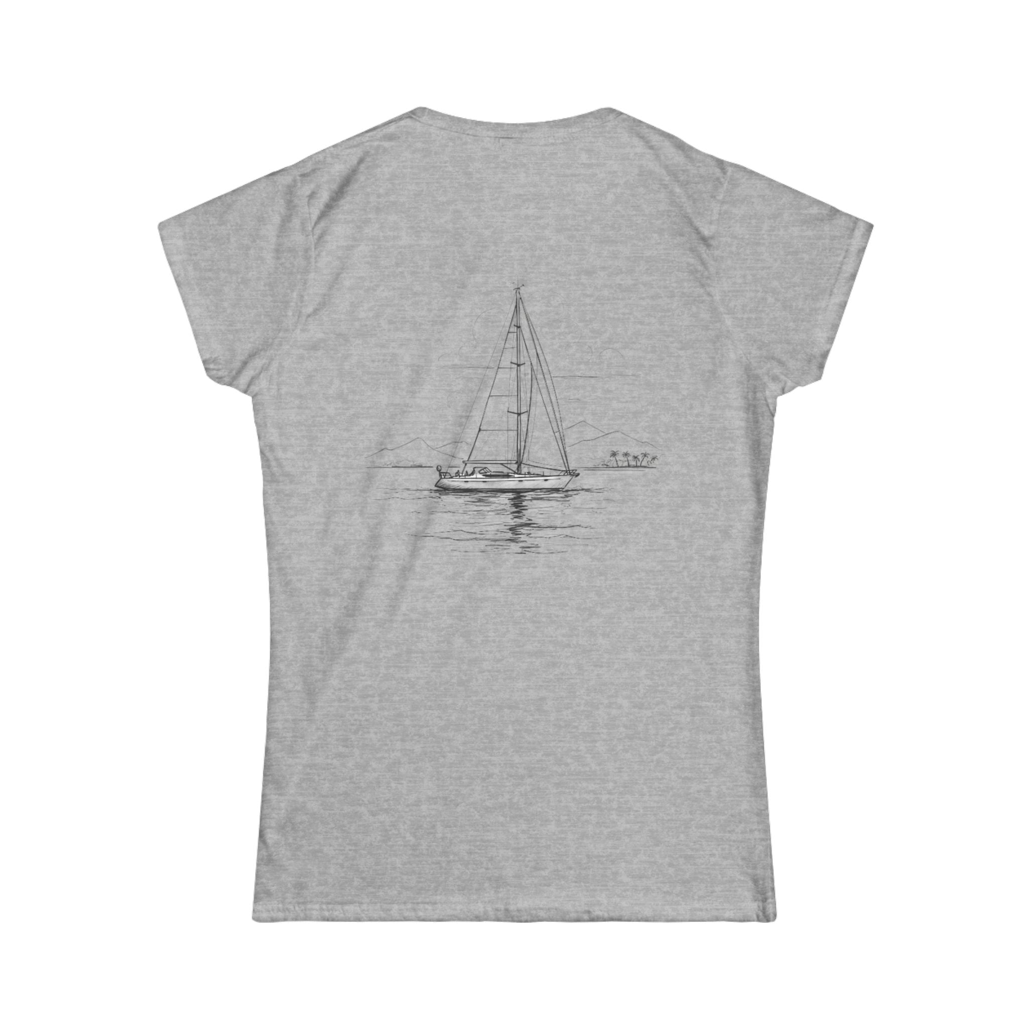 Sailors Stitch Women's Softstyle Yacht Design Sailing Tee - customisation option