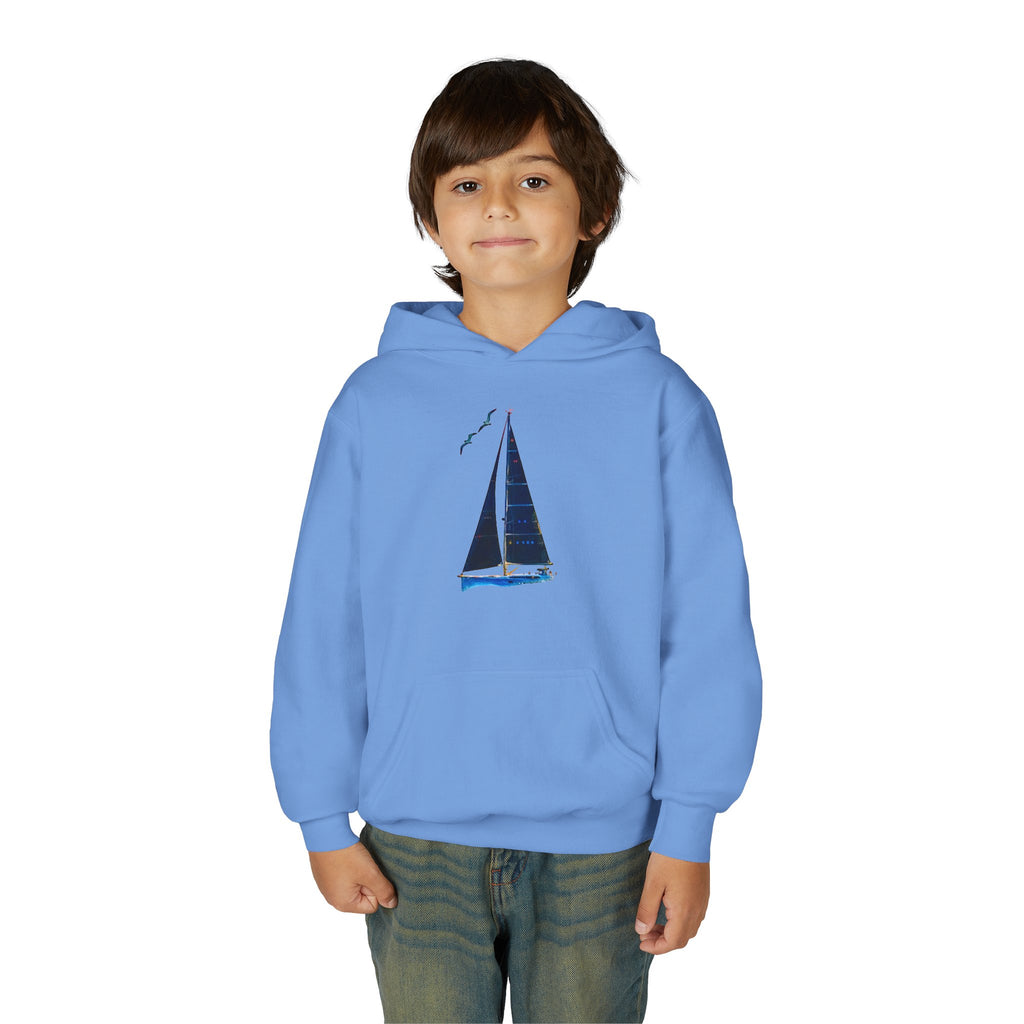 Yacht Wave Heavy Blend Hoodie - Nautical Sweatshirt for Ocean Lovers, Custom name option, Sailors, Sea Enthusiasts - Boat apparel, Jumper, Maritime Pullover,