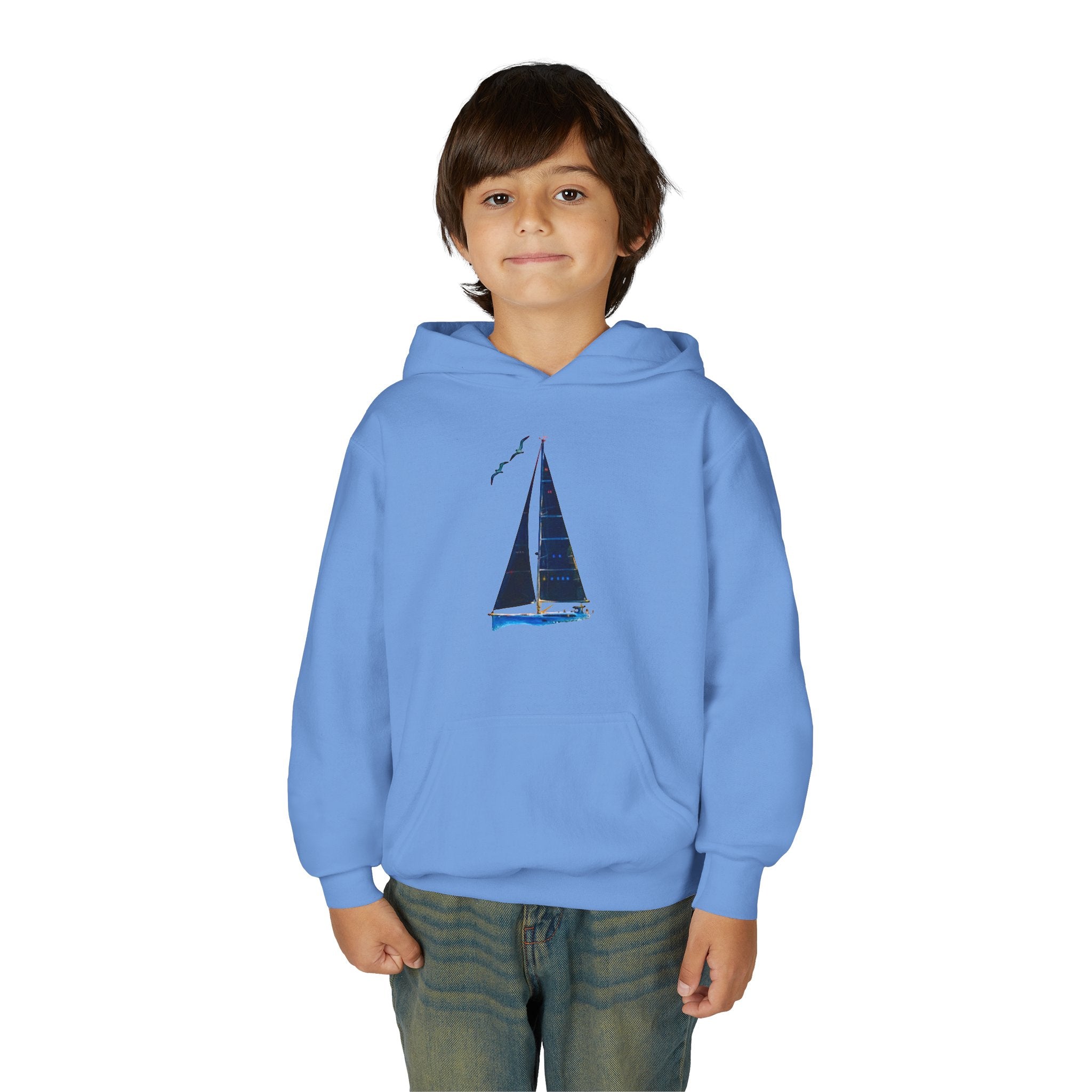 Yacht Wave Heavy Blend Hoodie - Nautical Sweatshirt for Ocean Lovers, Custom name option, Sailors, Sea Enthusiasts - Boat apparel, Jumper, Maritime Pullover,