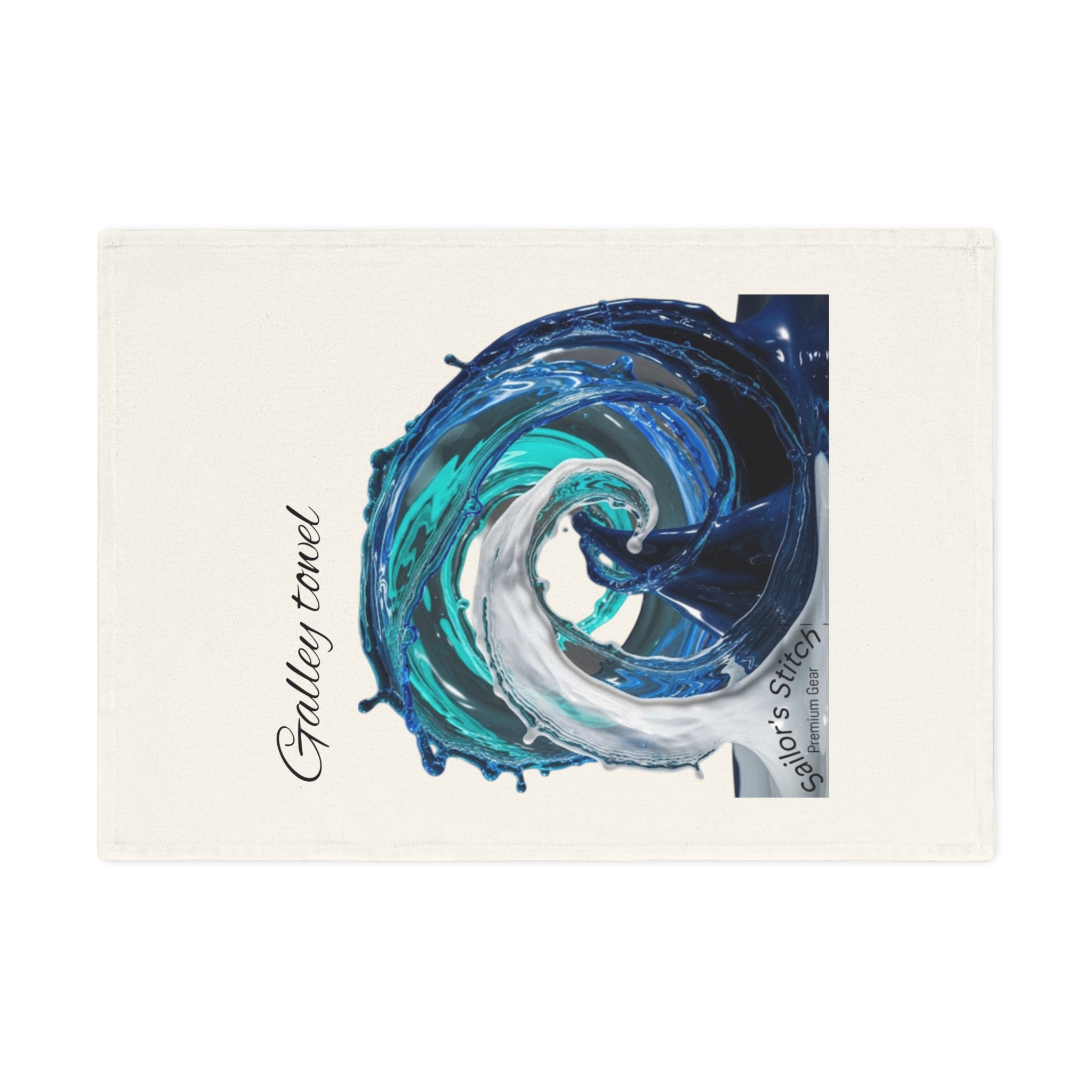 Nautical Wave Cotton Galley Tea Towel, Coastal Kitchen Decor, Marine Gift, Seafood Lover's Kitchenware, Beach House Accessories