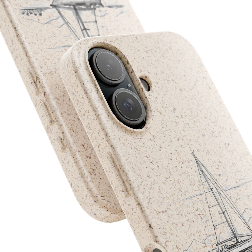 Eco-Friendly Sailboat Phone Case | Biodegradable Case, Ocean Lover Gift, Sustainable Accessories, Nature-Inspired Phone Cover