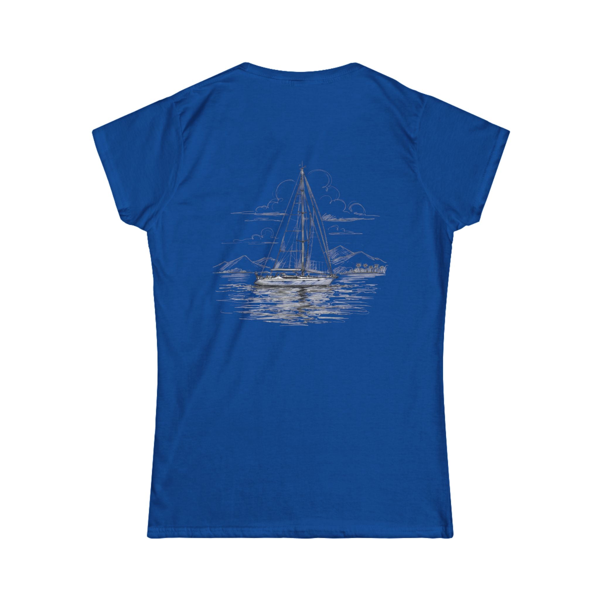 Sailors Stitch Women's Softstyle Yacht Design Sailing Tee - customisation option