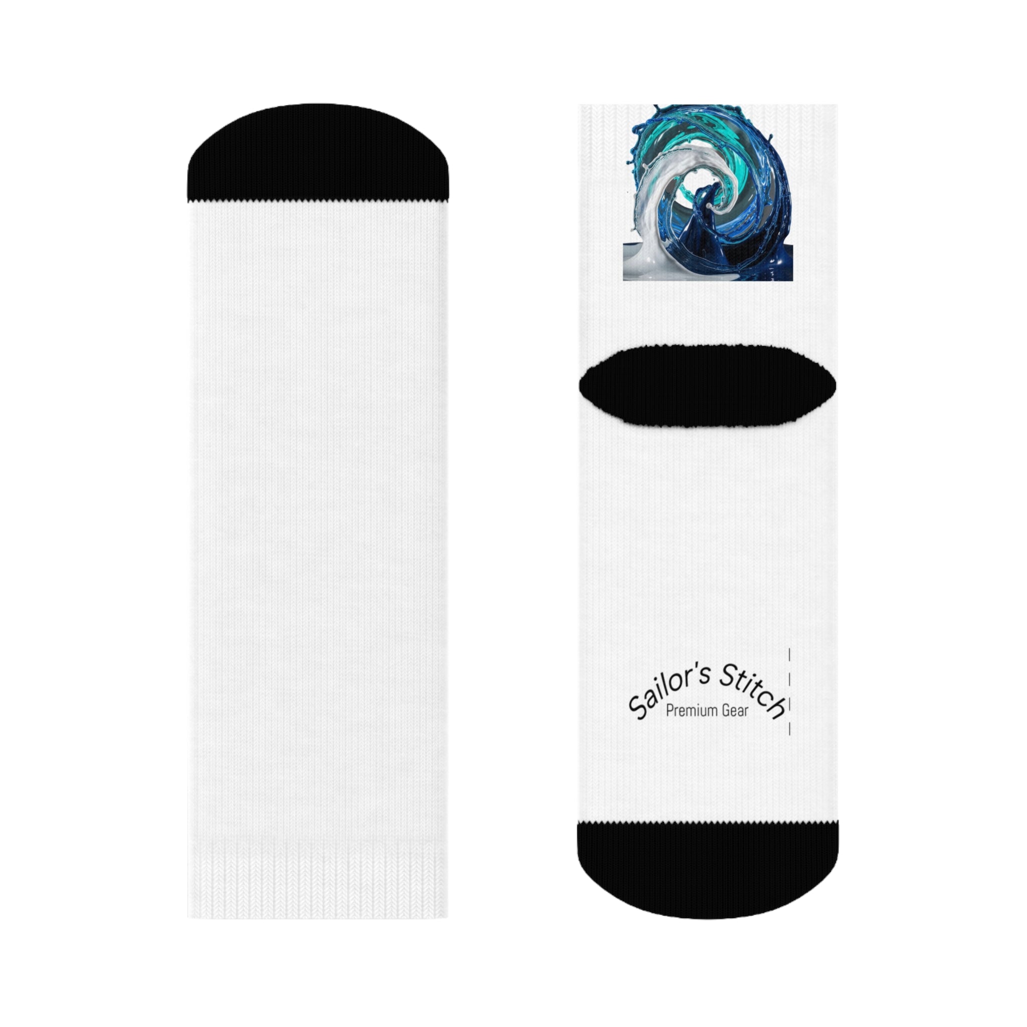 Vibrant Sailing Wave Crew Socks - Nautical apparel, Cozy Footwear, Casual Wear, Sailing Lover Accessories, Unique Socks