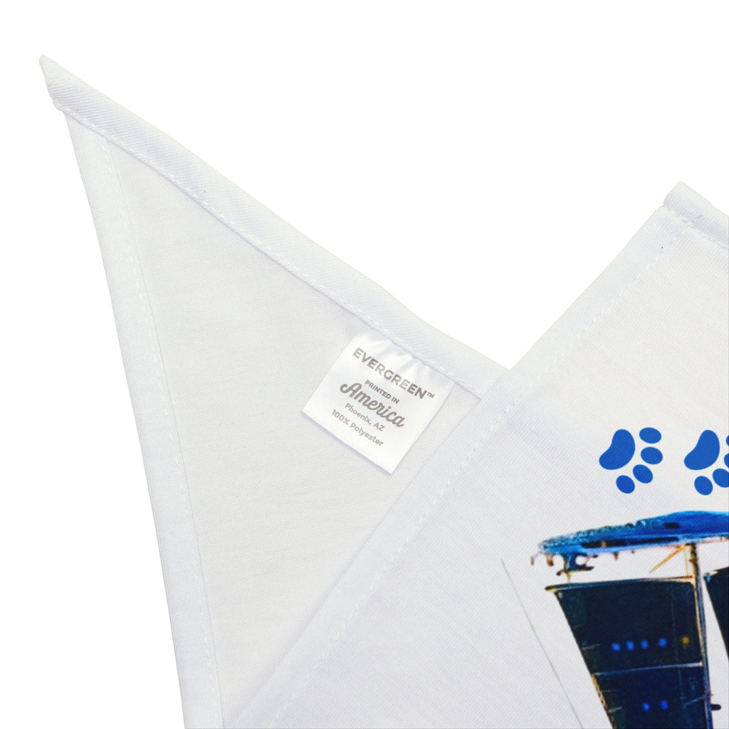 Pet Bandana yacht design, personalisable with pet name, Nautical Pet Accessories