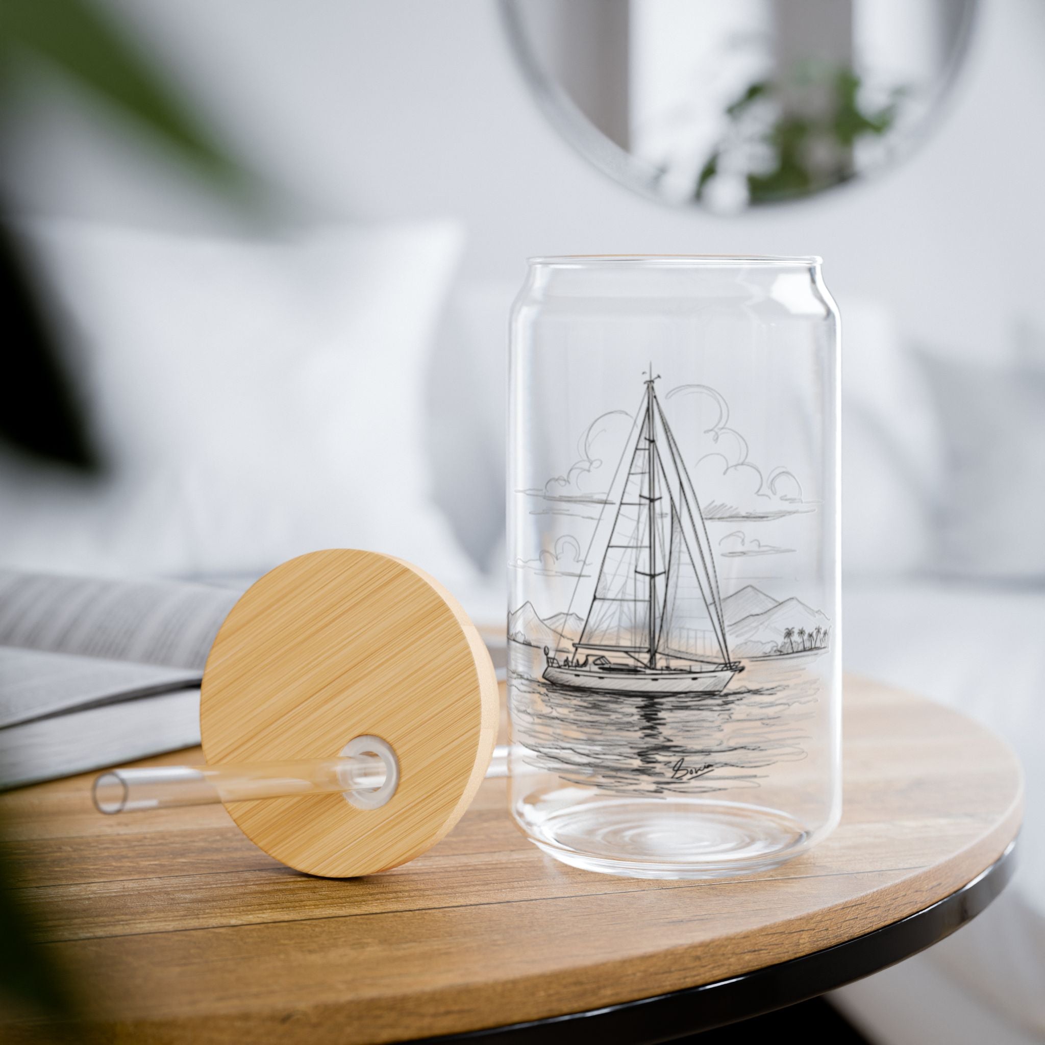 Sailor’s Sipping  Glass, Yacht Design  Nautical Coastal Decor, Ocean Lover Tumbler, Spill-free glass, Summer Yacht Party Cup, Boating Enthusiast Drinkware, Galley accessories