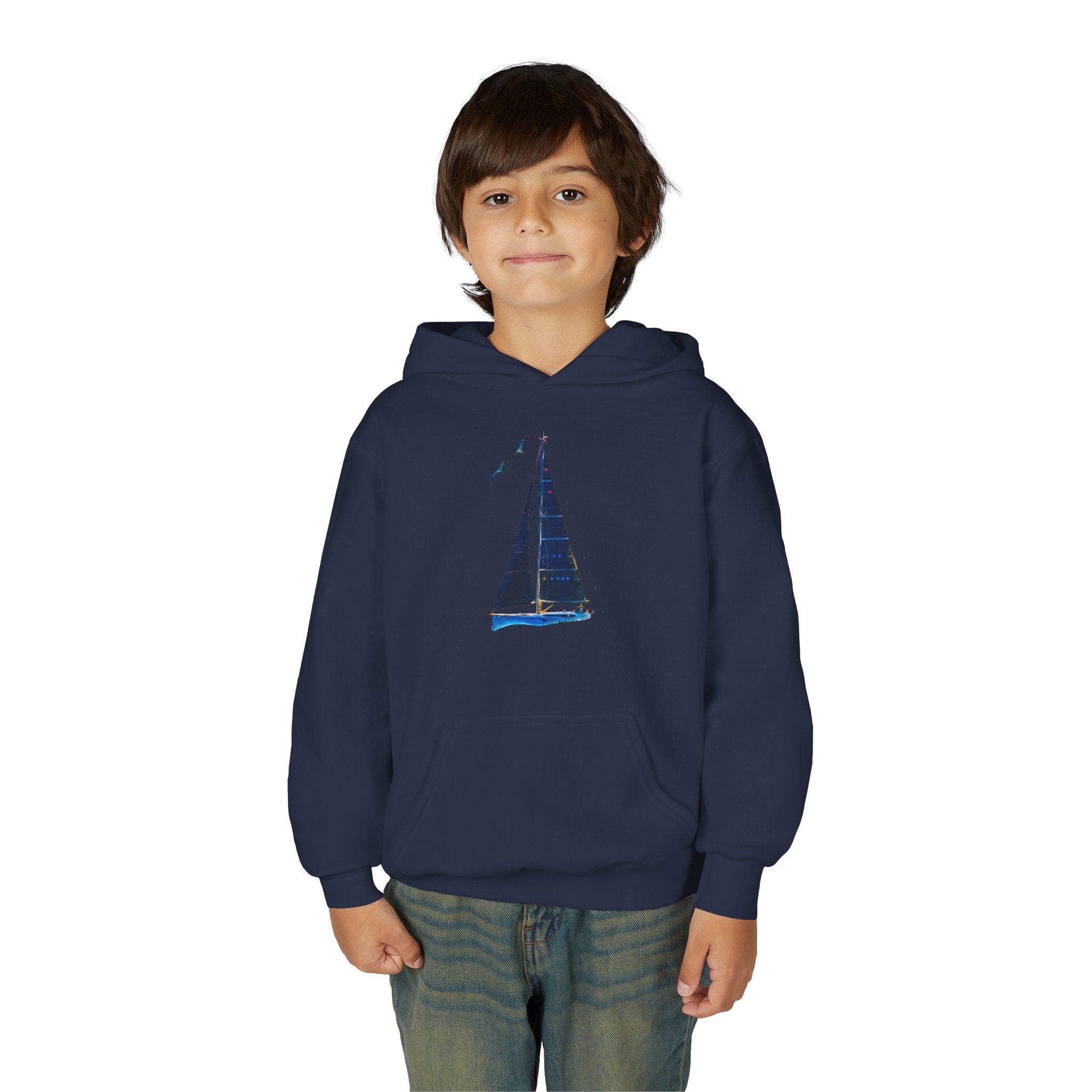 Yacht Wave Heavy Blend Hoodie - Nautical Sweatshirt for Ocean Lovers, Custom name option, Sailors, Sea Enthusiasts - Boat apparel, Jumper, Maritime Pullover,