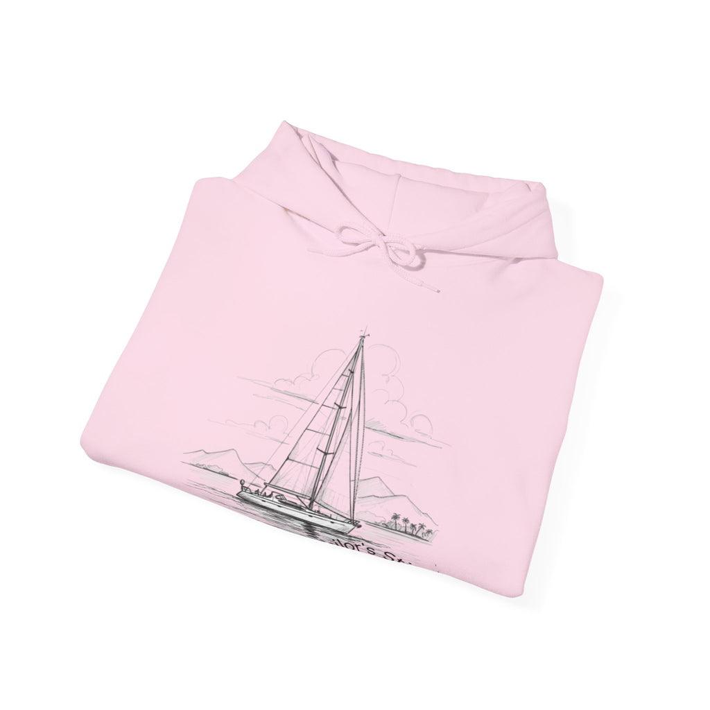 Red /Pink Sailors Unisex Hooded & Custom Name Sweatshirt, Nautical apparel, Cozy Beachwear, Mermaid Design, Perfect for Adventurers, Sea Lovers