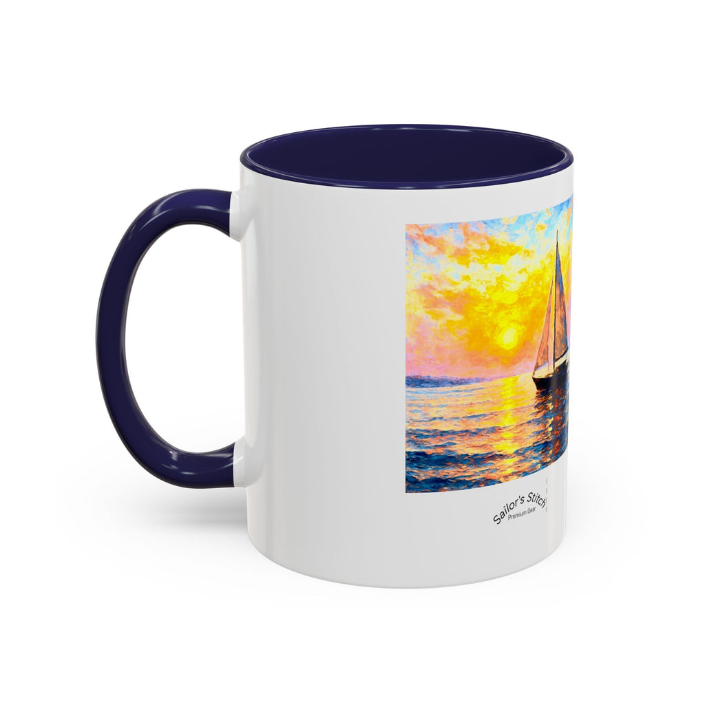 Sailing Sunset Coffee Mug, Nautical Tea Cup, Ocean Lover Gift, Boat Captain Kitchen Decor, Sailboat Ceramic Mug, Nautical Gift, Galley accessories