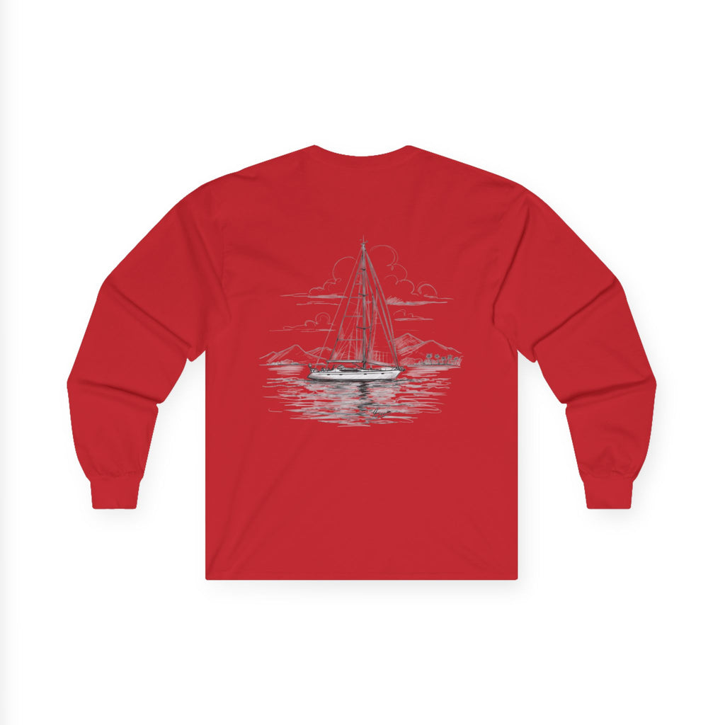 Vintage Feel Eco Sailing Sweatshirt, Yacht Design Vintage Feel Unisex Tee, Boat wear,  Sailing apparel,  Name customisation option, Ocean Lover Long Sleeve Shirt, Boat Captain Clothing, Sailboat Jumper, Maritime Top
