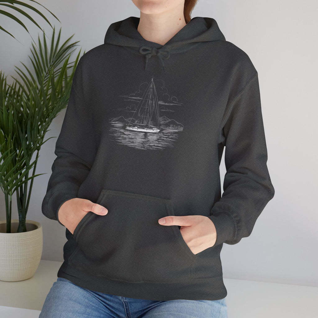 Yacht Design Sailor’s Stitch Unisex Hoodie / Sweatshirt, Custom name option, Boat wear, Nautical apparel