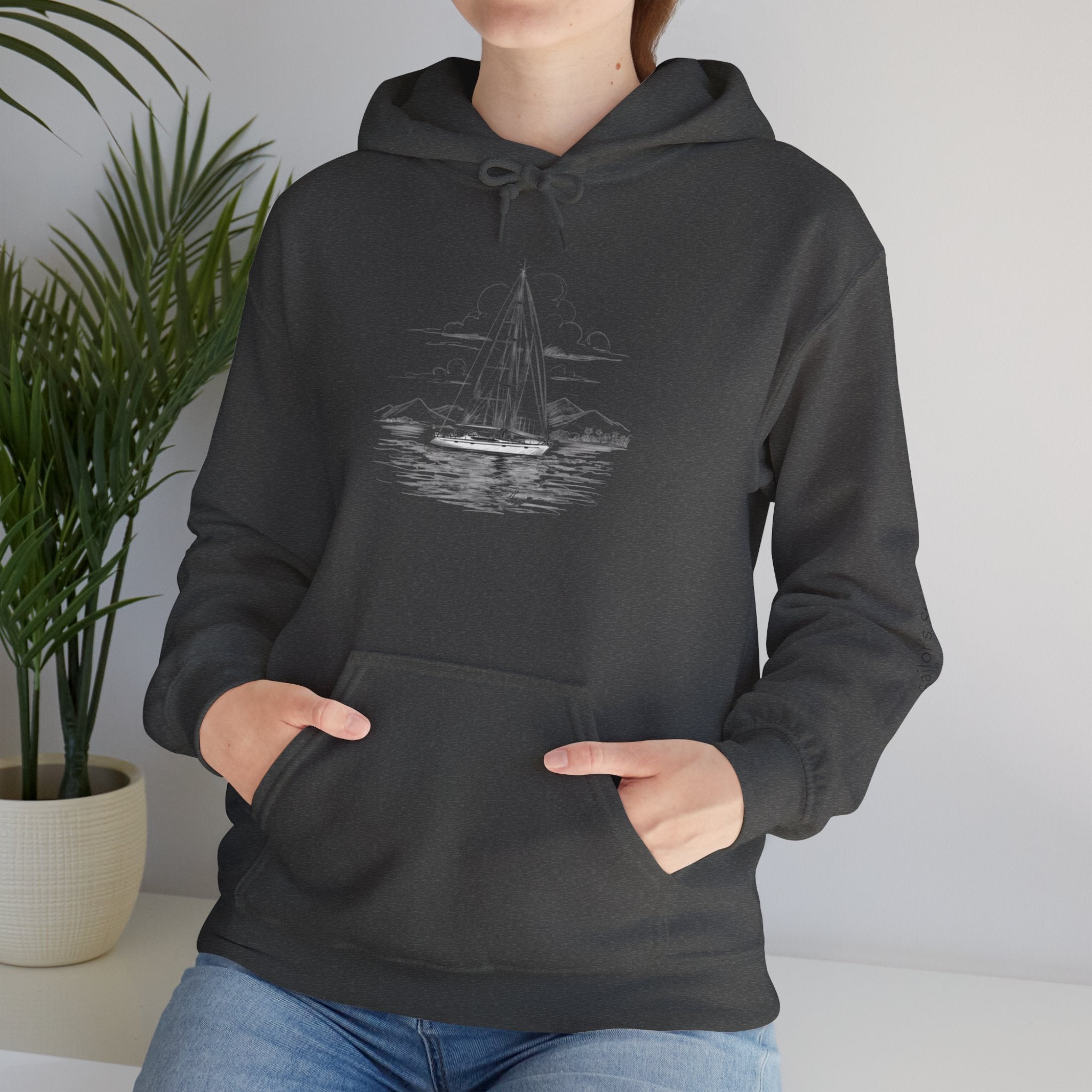 Yacht Design Sailor’s Stitch Unisex Hoodie / Sweatshirt, Custom name option, Boat wear, Nautical apparel