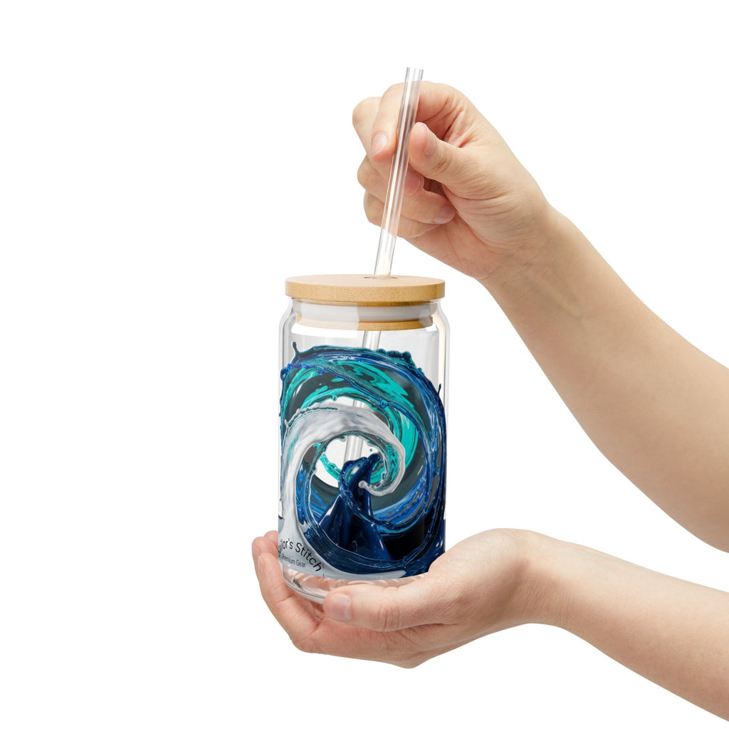 Wave Design Sailor’s Sipping Glass, Nautical Coastal Decor, Ocean Lover Tumbler, Beach House Gift, Summer Yacht Party Cup, Boating Enthusiast Drinkware, Galley accessories