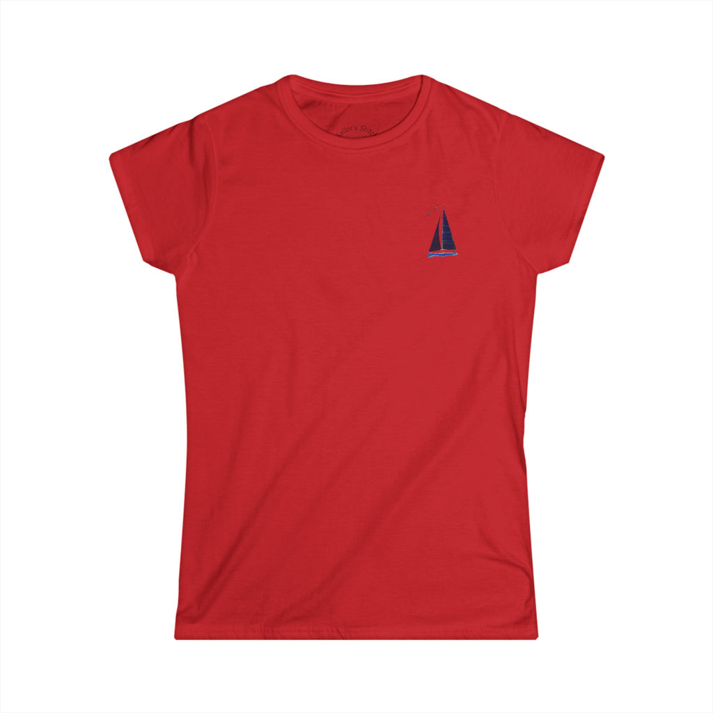Sailors Stitch Women's Softstyle Yacht Design Sailing Tee - customisation option