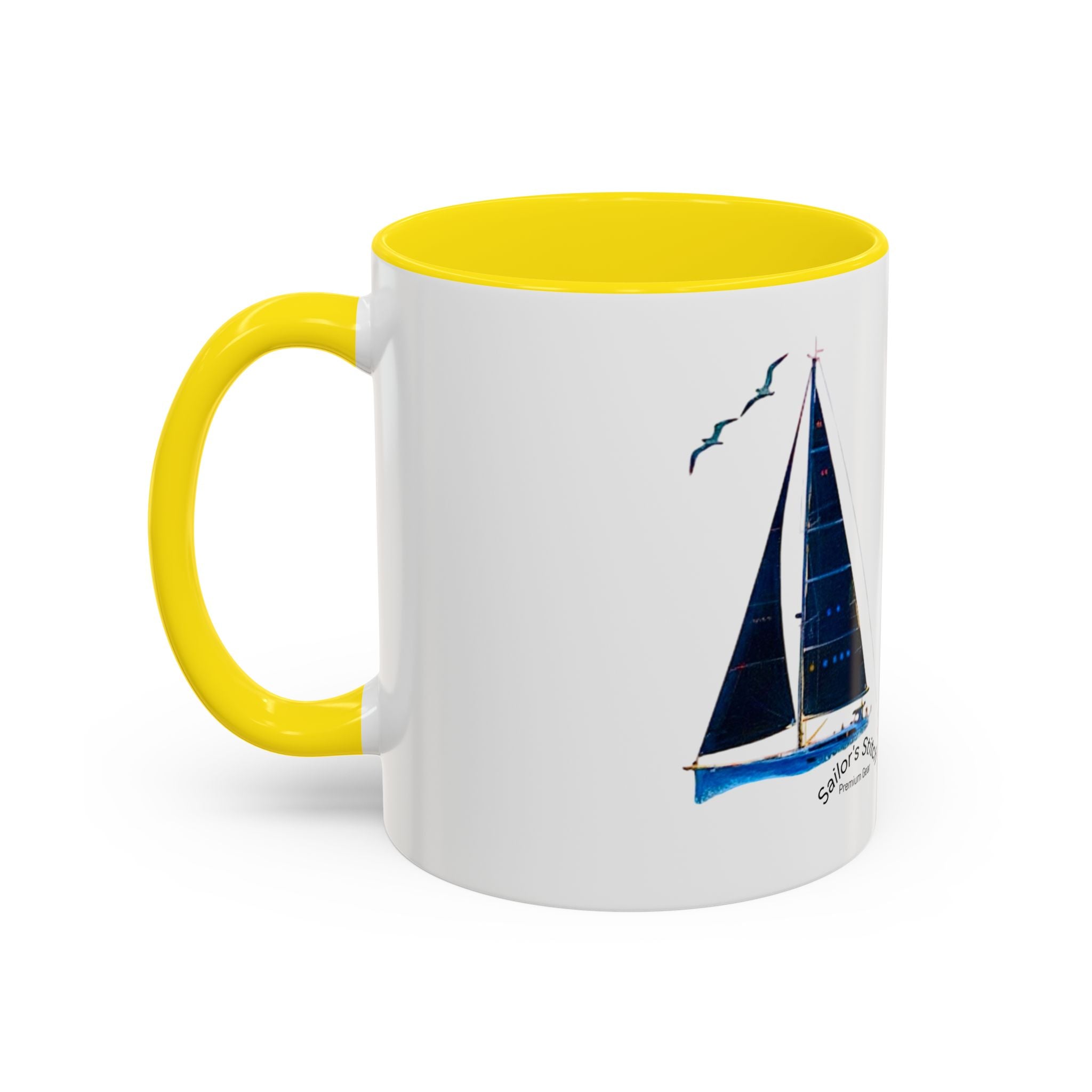 Sailing Yacht Mug, Nautical Coffee Cup, Ocean Lover Gift, Sailboat Tea Mug, Maritime Kitchen Decor, Sailor Mugs, Beach Theme Cup, Galley accessories