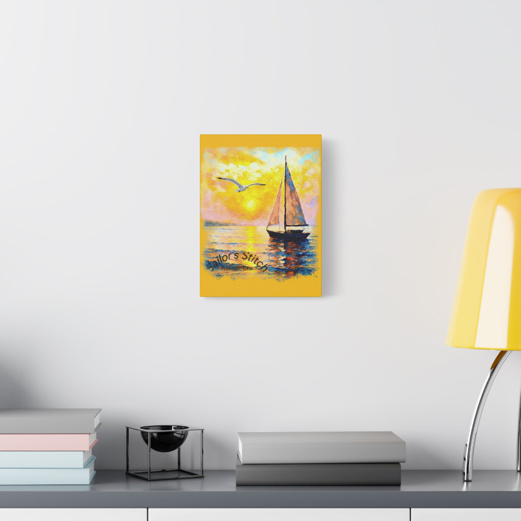 Canvas Wall Art - Sailors Stitch Yacht Design, Custom Name Option, Nautical Boat Decor Accessories, Nautical Gift