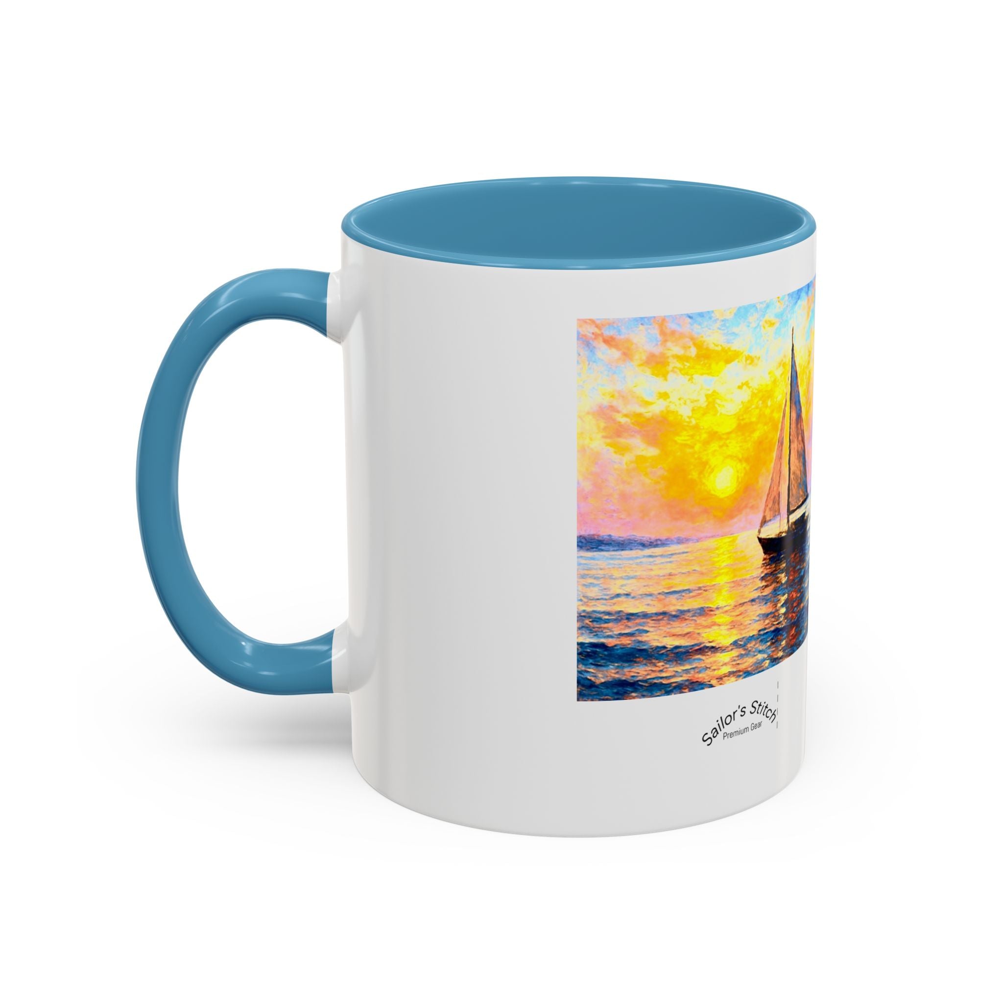 Sailing Sunset Coffee Mug, Nautical Tea Cup, Ocean Lover Gift, Boat Captain Kitchen Decor, Sailboat Ceramic Mug, Nautical Gift, Galley accessories