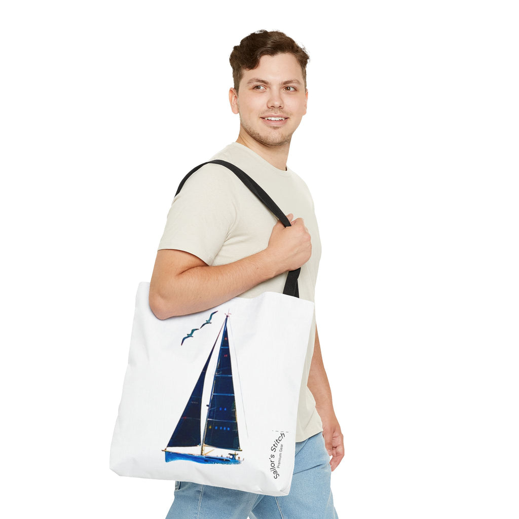 Sailor’s Stitch Yacht Art Anchor Tote Sack Bag, Beach Bag, Summer Accessory, Nautical Gift, Reusable Shopping Tote, Art Print Handbag, Nautical accessories, Sailor’s sack bag,