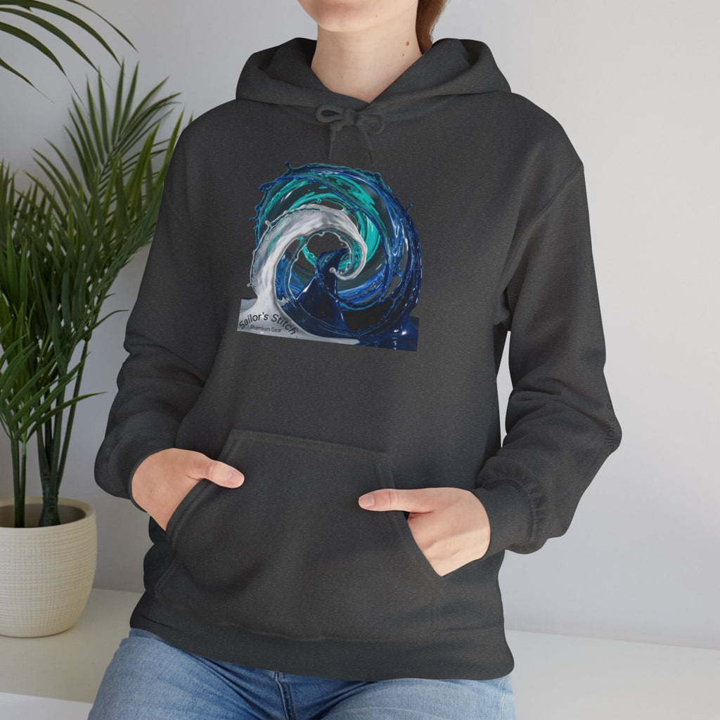 Wave Design Sailor’s Stitch Unisex Hoodie / Sweatshirt, Custom name option, Boat wear, Nautical apparel