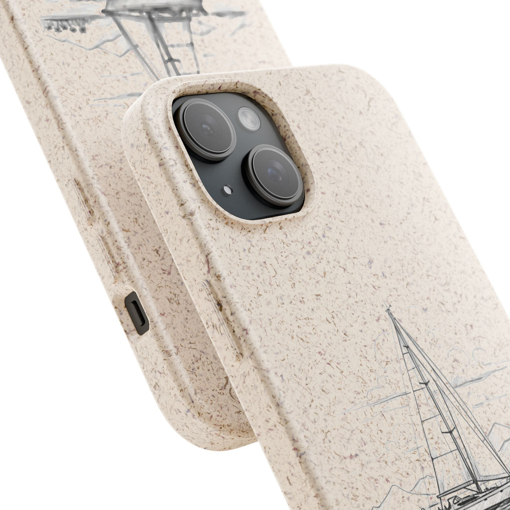 Eco-Friendly Sailboat Phone Case | Biodegradable Case, Ocean Lover Gift, Sustainable Accessories, Nature-Inspired Phone Cover