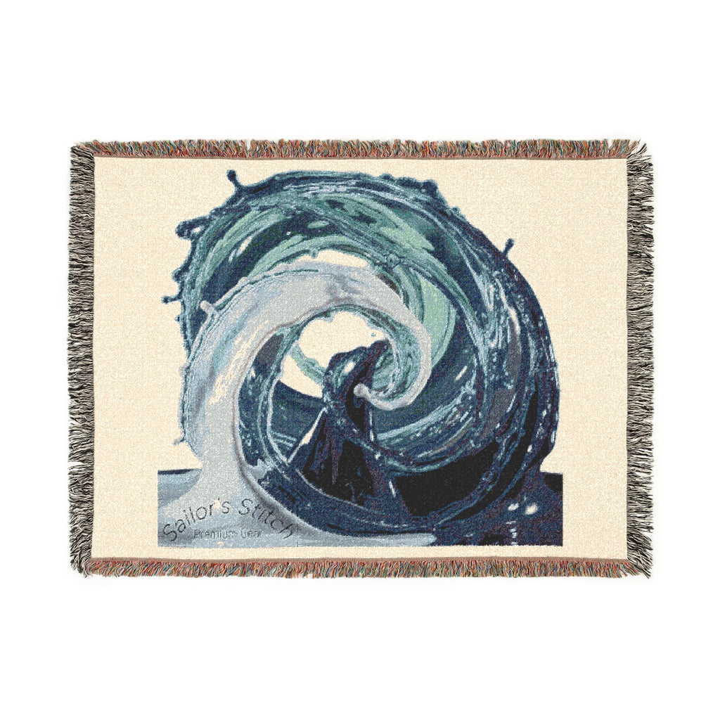 Nautical Wave Woven Blanket with Scenic Bridge Design, Perfect for Home Decor, Gift for Nature Lovers, Cozy Nights, and Relaxation, Saloon & cabin accessories