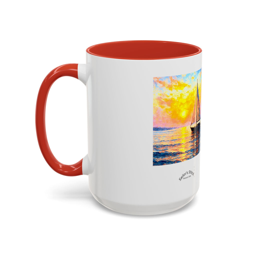 Sailing Sunset Coffee Mug, Nautical Tea Cup, Ocean Lover Gift, Boat Captain Kitchen Decor, Sailboat Ceramic Mug, Nautical Gift, Galley accessories