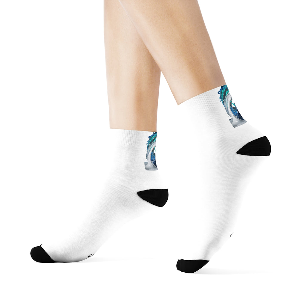 Vibrant Sailing Wave Crew Socks - Nautical apparel, Cozy Footwear, Casual Wear, Sailing Lover Accessories, Unique Socks