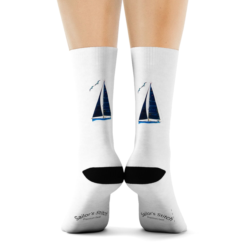 Cushioned Sailing Socks - choice of lengths crew, 3/4 or ankle socks, Nautical Gift, Cozy Footwear, Casual Wear, Sailing Lover Accessories, Unique Socks