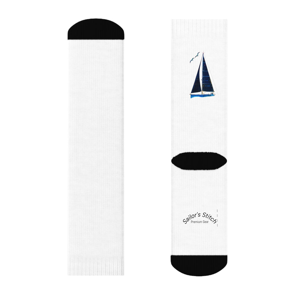 Cushioned Sailing Socks - choice of lengths crew, 3/4 or ankle socks, Nautical Gift, Cozy Footwear, Casual Wear, Sailing Lover Accessories, Unique Socks
