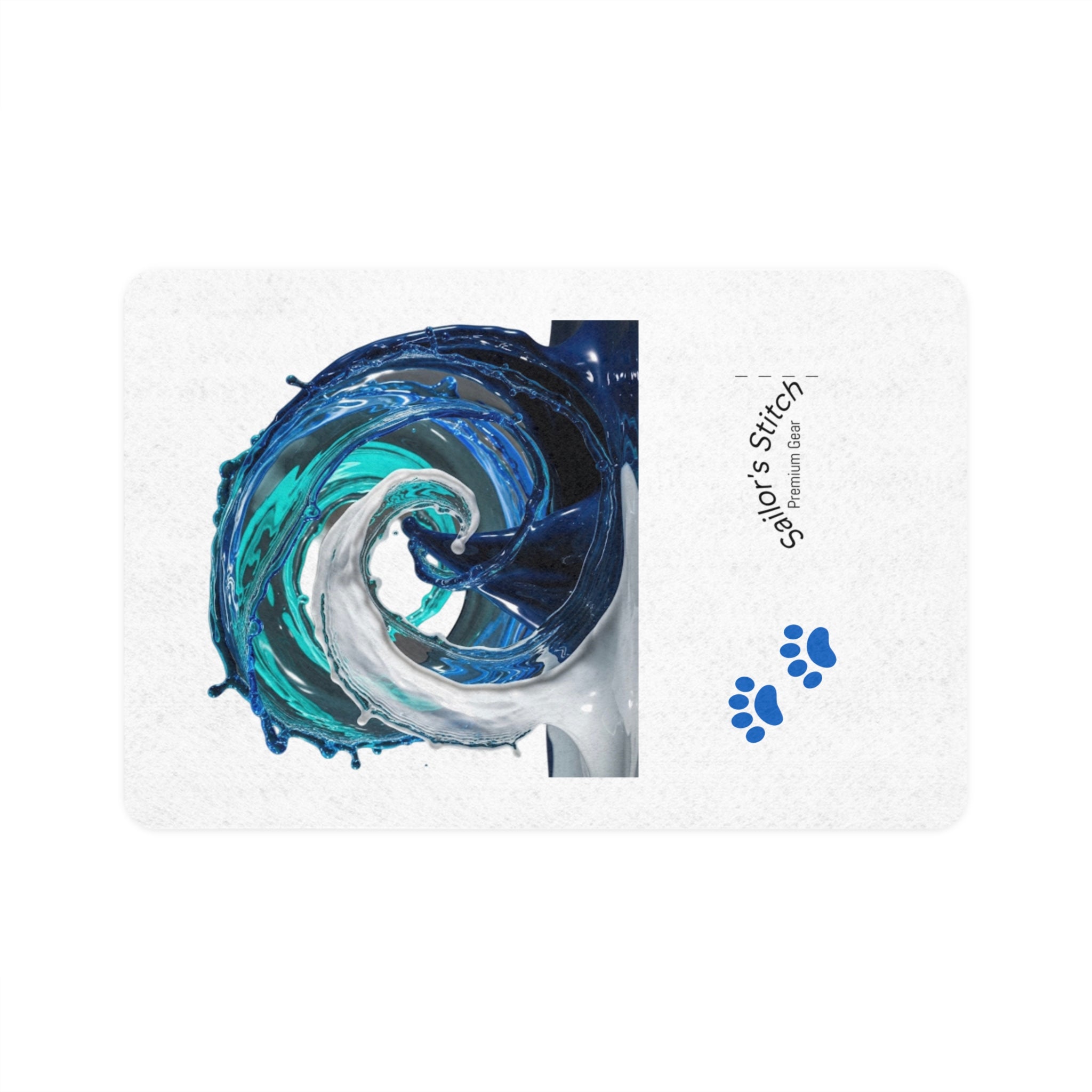 Nautical Pet Food Mat, Dog Feeding Tray, Cat Food Placemat, Coastal Home Decor, Marine Animal Design, Ocean Lover Gift