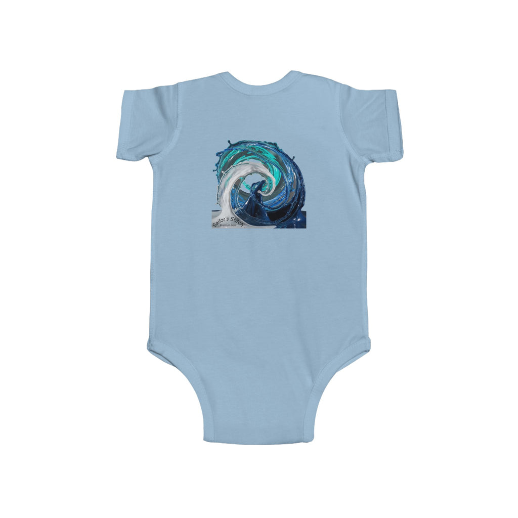 Wave Art Baby Suit Infant Bodysuit - Custom Name Option - Nautical Baby Outfit, Sailor Baby Costume, Baby Shower Gift, Newborn Romper, Baby Boy Sailor Clothing, nautical apparel