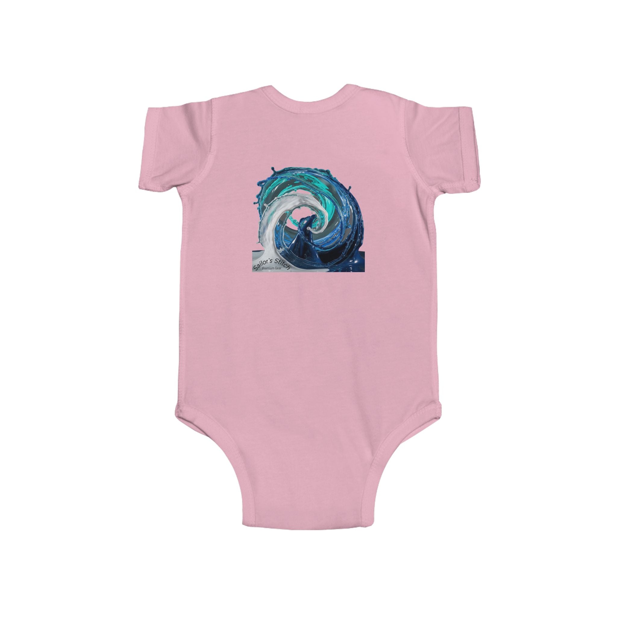 Wave Art Baby Suit Infant Bodysuit - Custom Name Option - Nautical Baby Outfit, Sailor Baby Costume, Baby Shower Gift, Newborn Romper, Baby Boy Sailor Clothing, nautical apparel