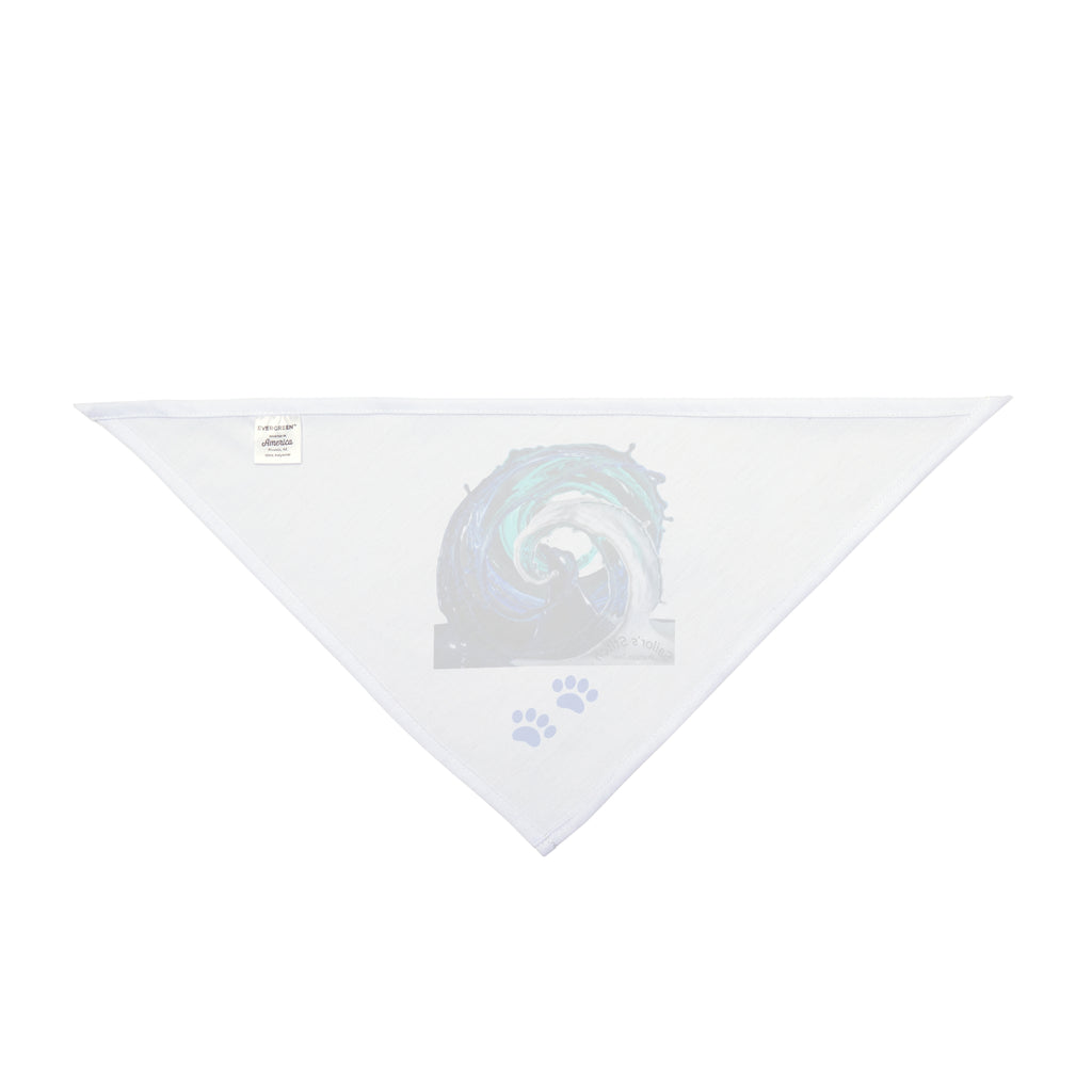 Wave Pet Bandana - Custom Pet Name option, Customizable Dog Bandana, Ocean Theme Puppy Scarf, Beach Design Pet Kerchief, Animal Lover, Nautical pet accessories