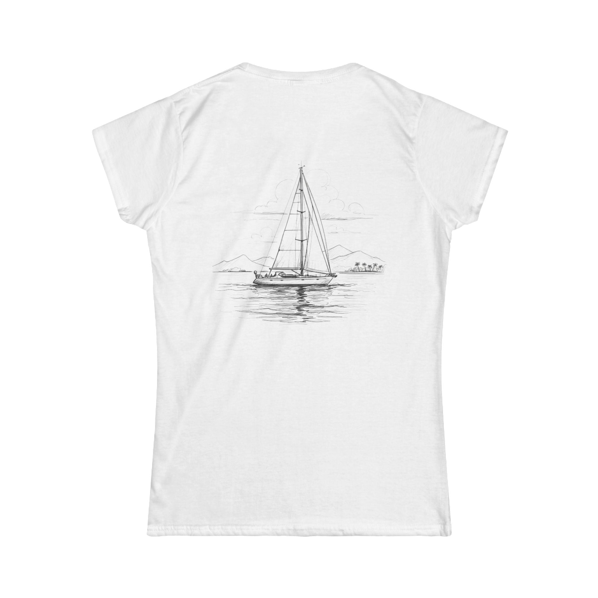 Sailors Stitch Women's Softstyle Yacht Design Sailing Tee - customisation option