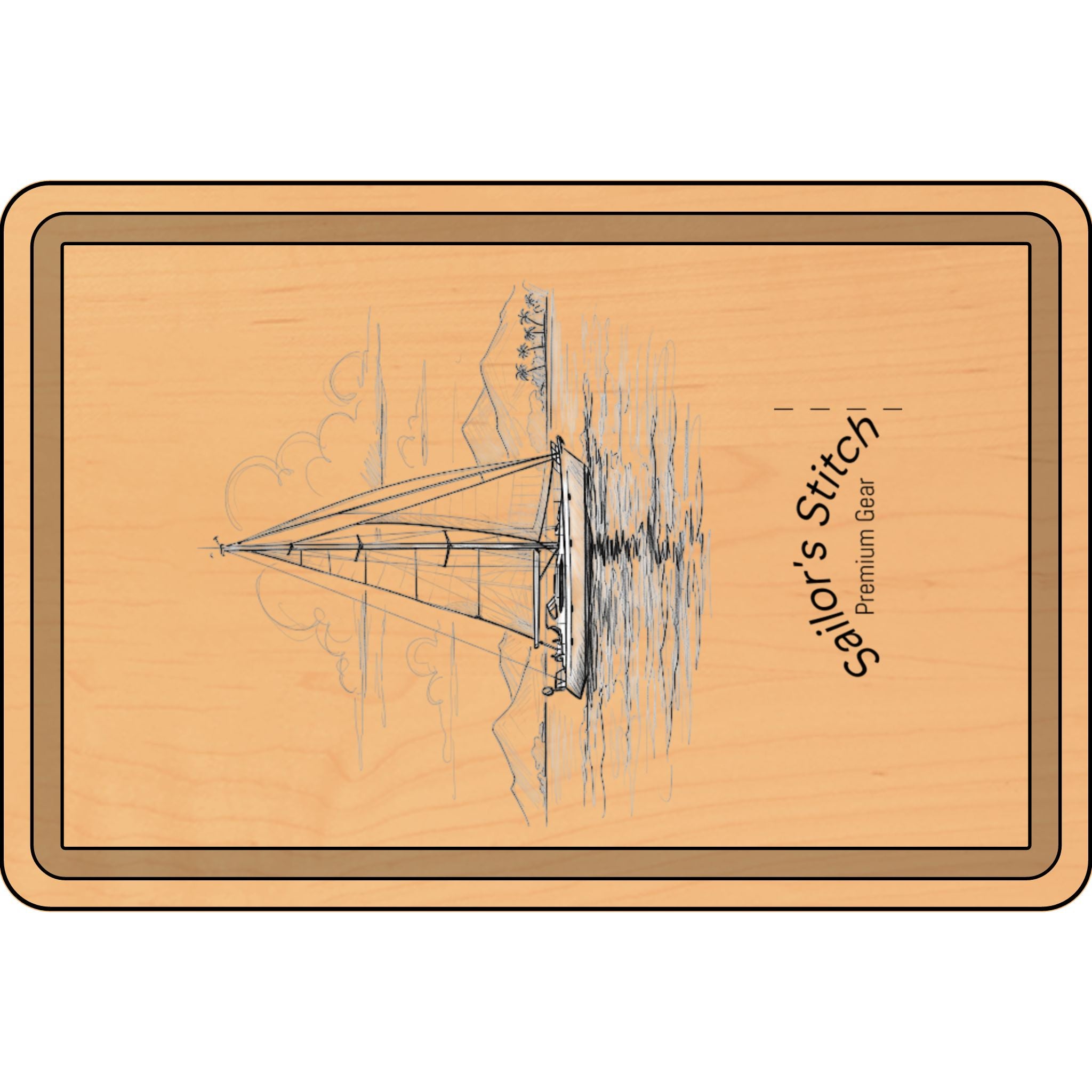 Sailboat Engraved Wooden Cutting Board, Nautical Kitchen Gift, Wedding Present, Housewarming Gift, Cooking Decor, Boat galley accessories