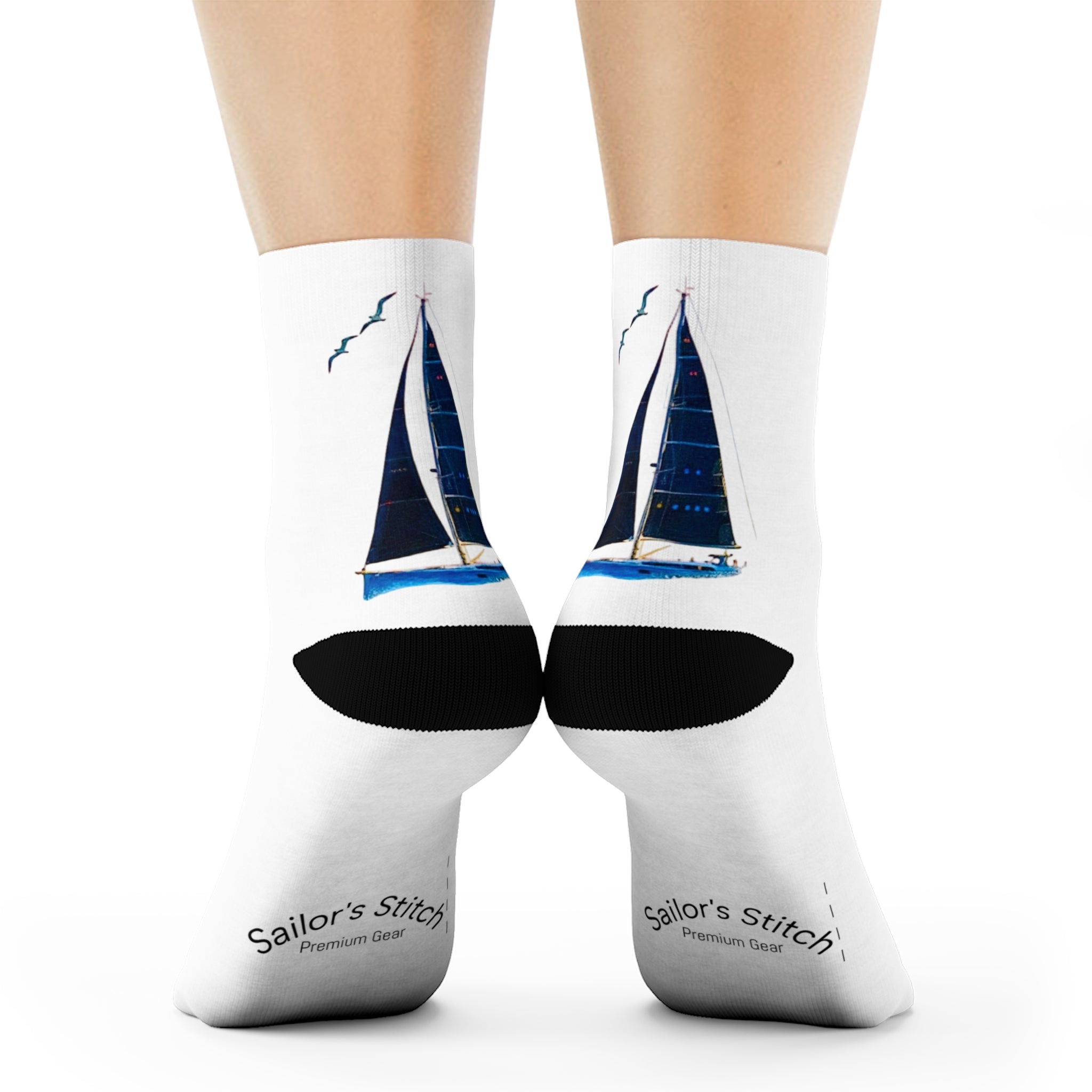 Sailing Yacht Crew Socks - Personalisable Nautical Gift, Cozy Footwear, Casual Wear, Sailing Lover Accessories, Unique Socks