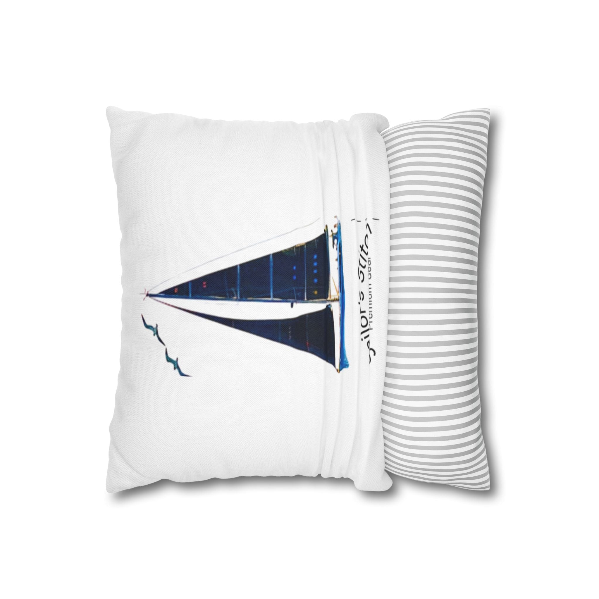 Sailors Stitch Cushion Cover Pillowcase - Coastal Home Decor, Beach House Accessories, Sailor Gift, Custom Name, Ocean-Inspired Cushion accessories