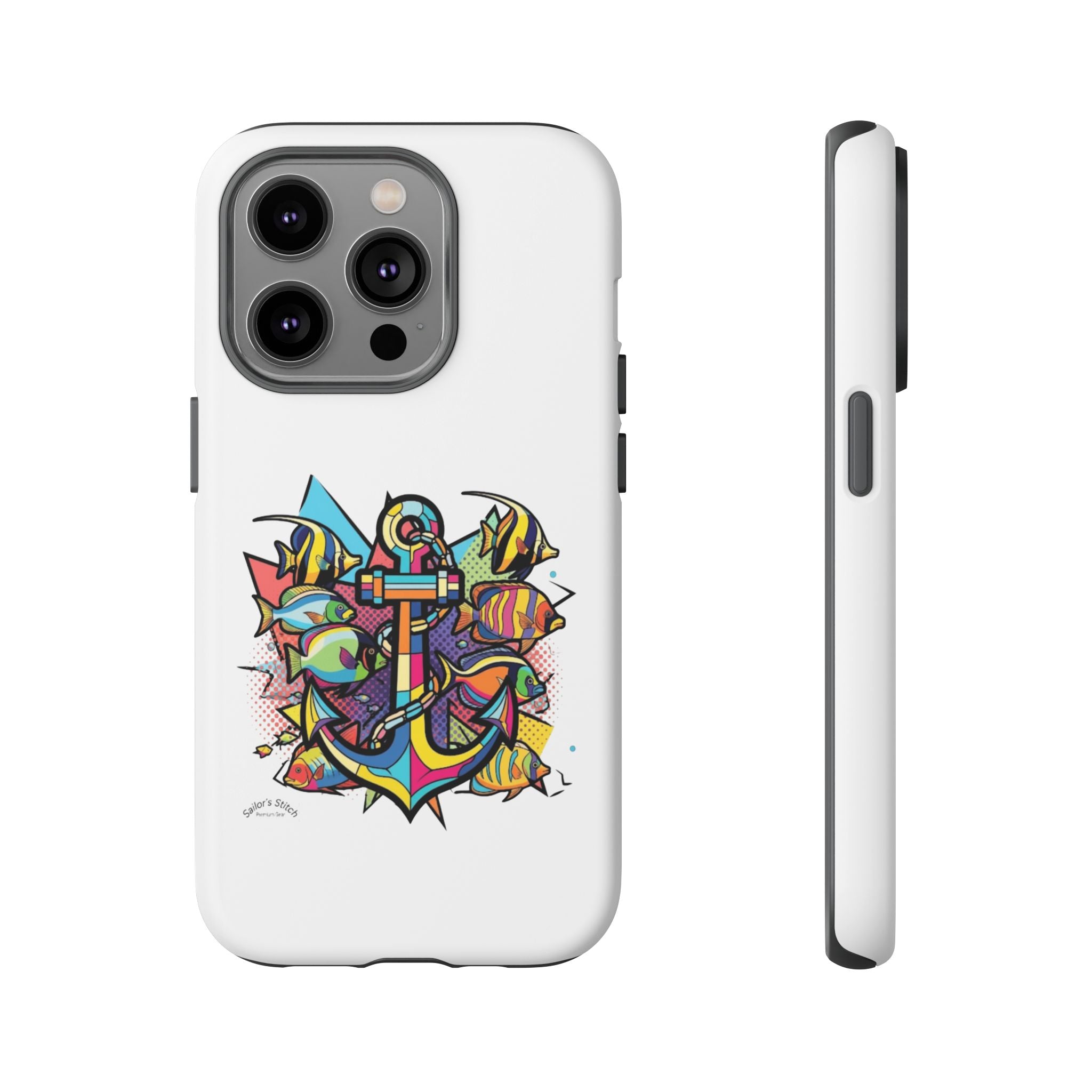 Pop Art Anchor Sailors Stitch Tough Phone Case - customisable crew name