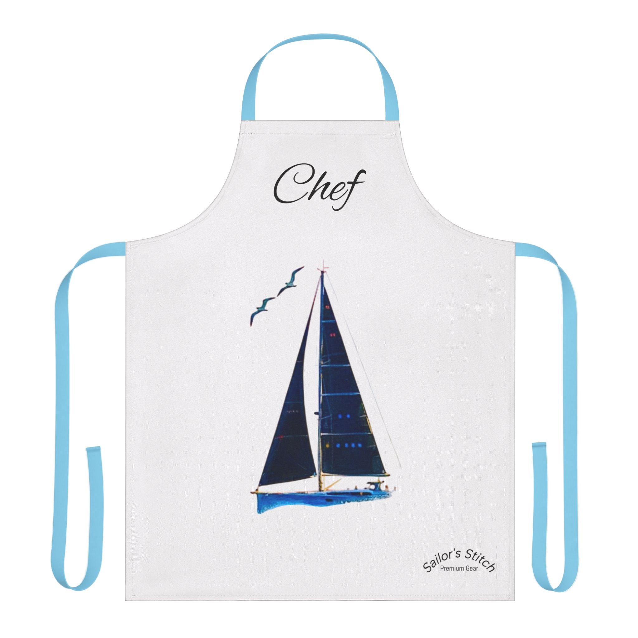 Sailor Chefs Apron, Galley Kitchen Cooking Apron - Boat Chef Apron, Custom Name Option, Adjustable BBQ Apron, Gift for Sailors, Boat