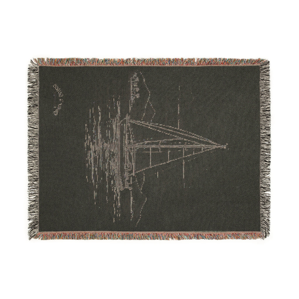 Nautical Woven Blanket with Scenic Bridge Design, Perfect for Home Decor, Gift for Nature Lovers, Cozy Nights, and Relaxation, Saloon & Cabin accessories