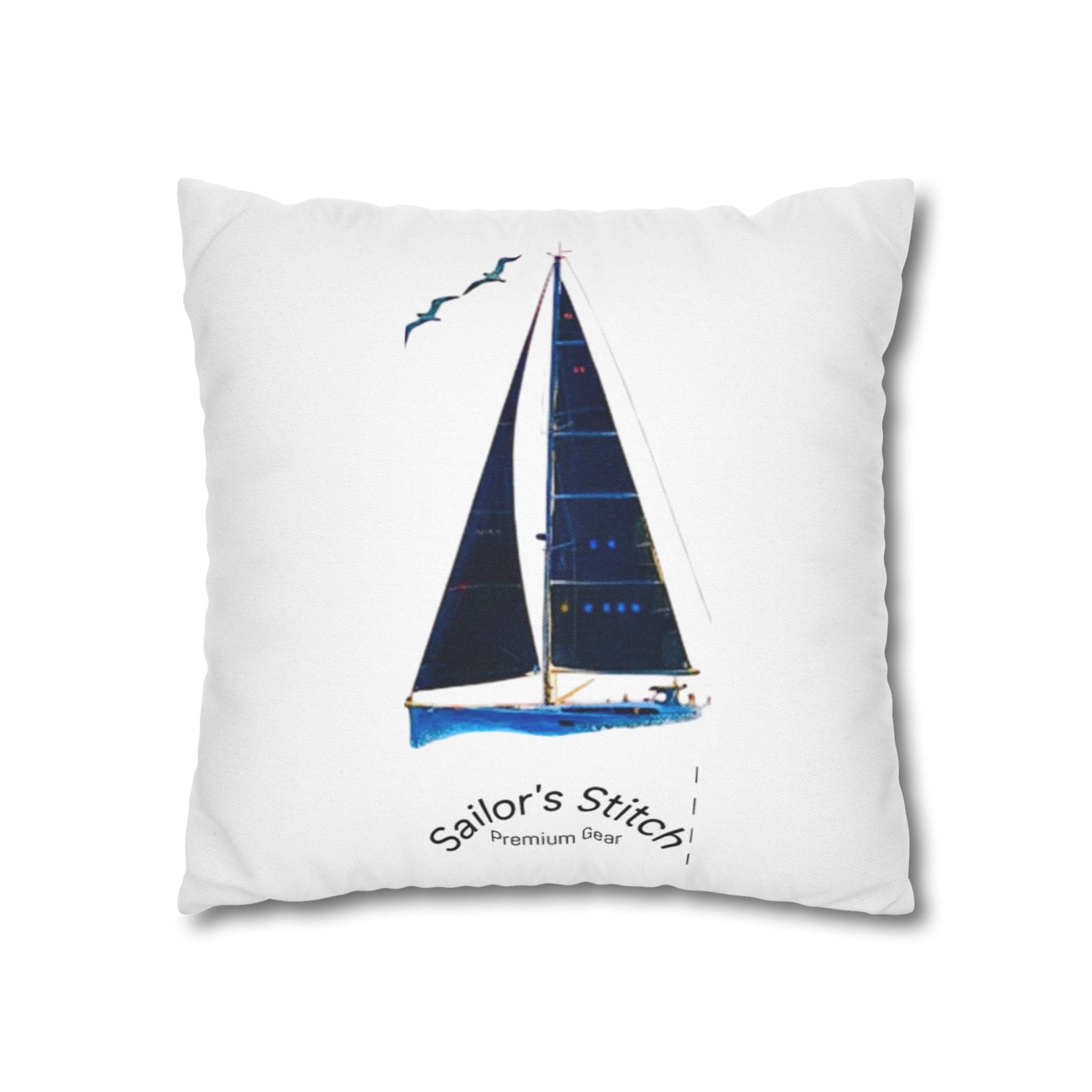 Sailors Stitch Cushion Cover Pillowcase - Coastal Home Decor, Beach House Accessories, Sailor Gift, Custom Name, Ocean-Inspired Cushion accessories